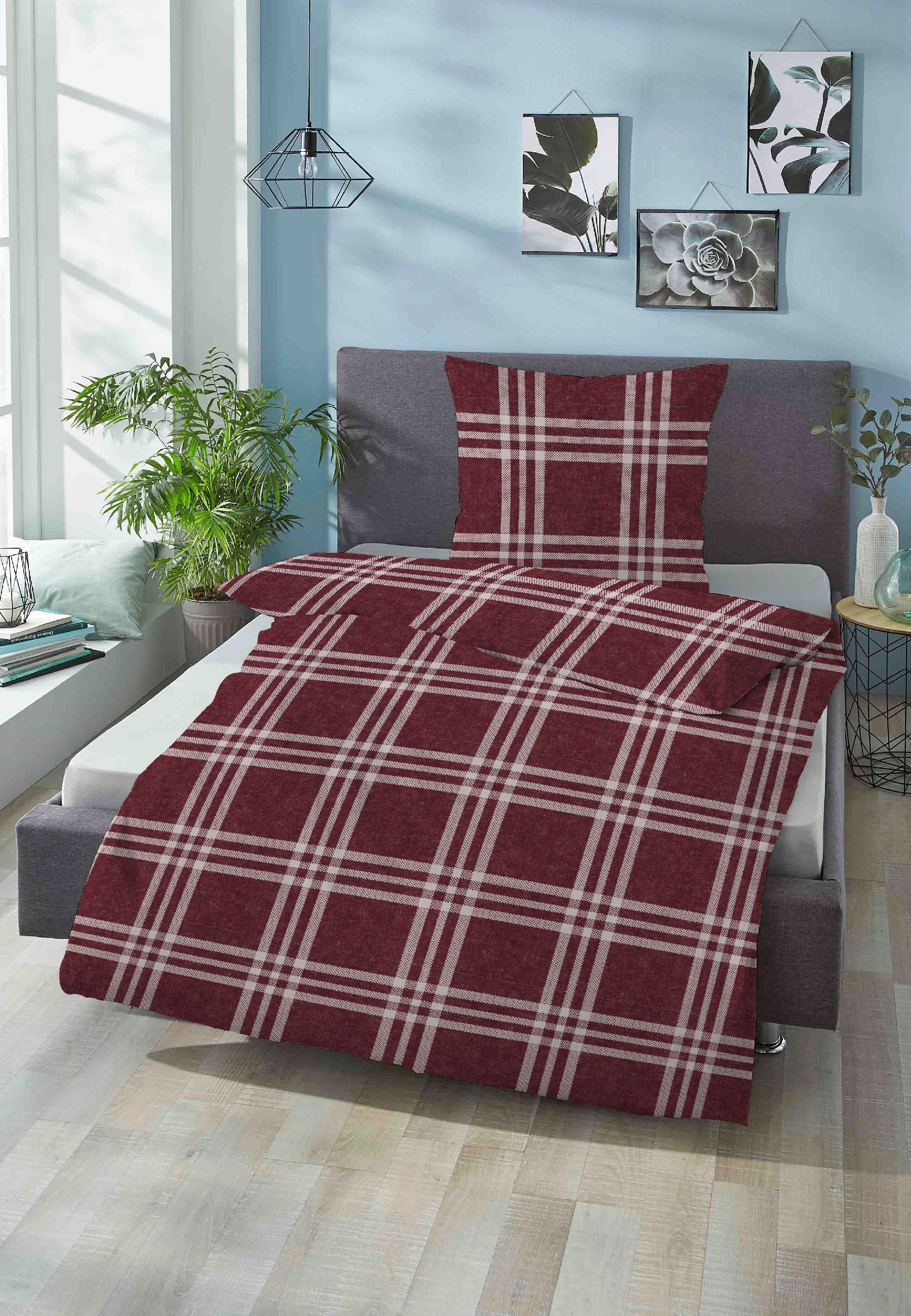 Biberna Bettwäsche "Lya" 2 Stk. tlg. kuschelig warm, weich, Melange, 100% B günstig online kaufen