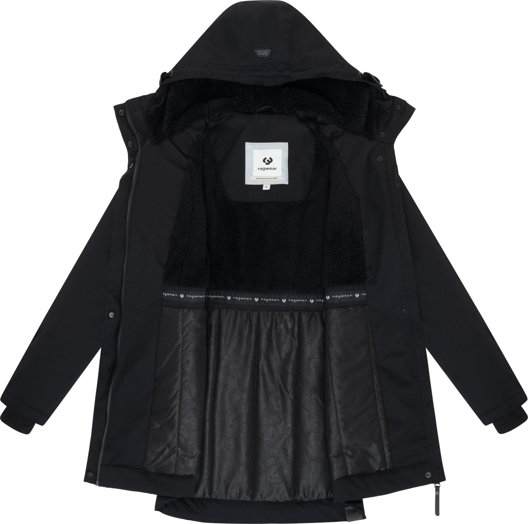 Ragwear Kurzmantel »Ellsa YOUMODO« Winterparka mit auffälligen Taillenzugkordeln und Kapuze