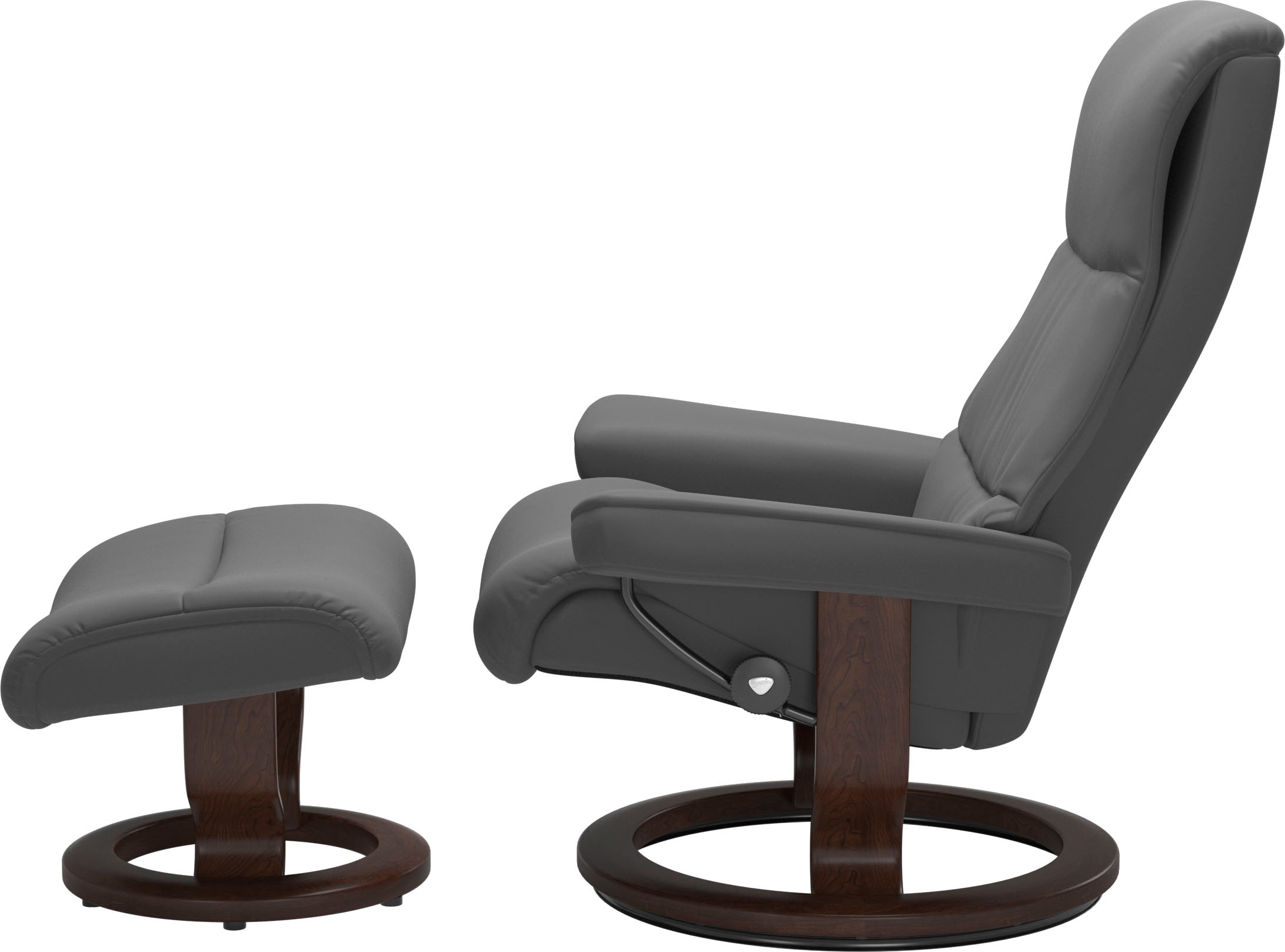 Thumbnail - Stressless Relaxsessel "View", (Set, Relaxsessel mit Hocker), mit Classic Base, Größe M,Gestell Braun