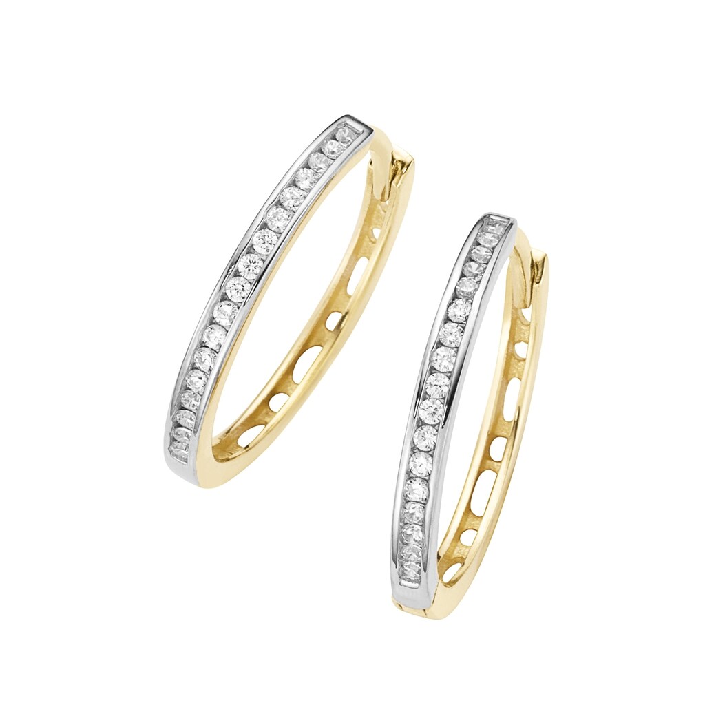 Luigi Merano Paar Creolen »mit Zirkonia Gold 375« Luigi Merano Paar Creolen »mit Zirkonia Gold 375«