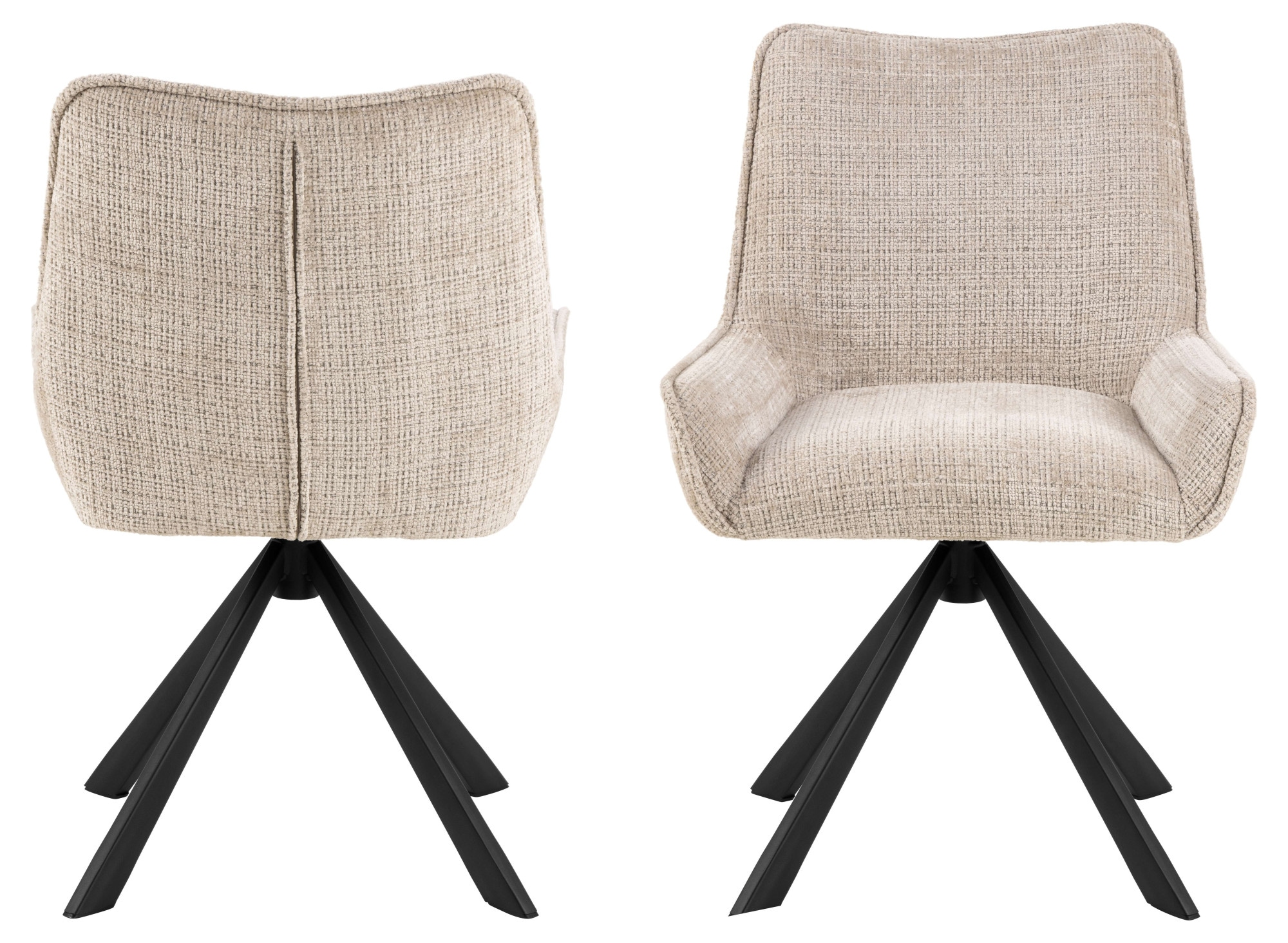 ACTONA GROUP Esszimmerstuhl »Eddie«, (Set), Esszimmerstuhl, Juto beige, 4 Stern Gestell,mit drehfunktion, 2 Stk