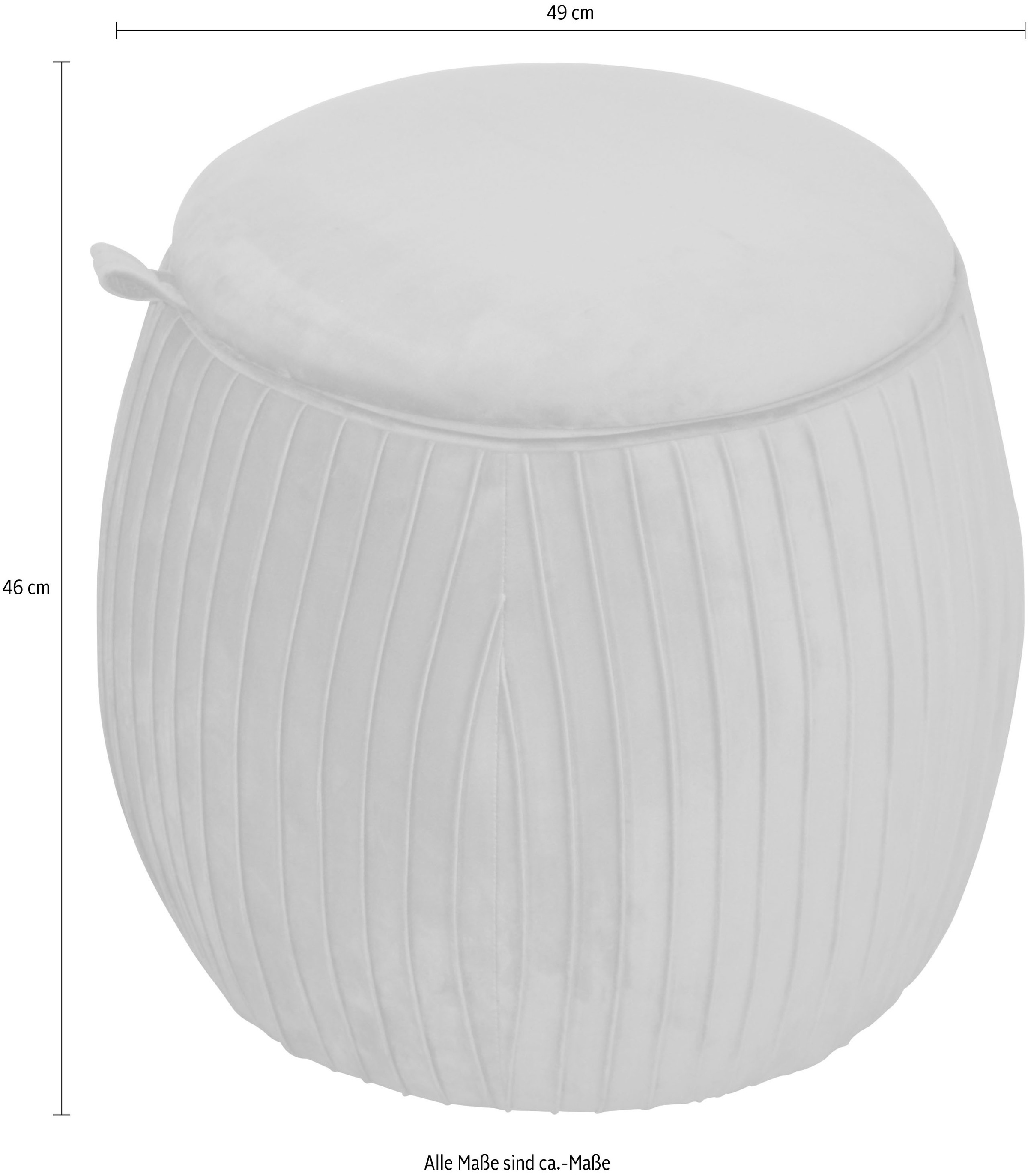 Stauraumhocker HOME AFFAIRE, grau, B:49cm H:46cm T:49cm, Samtbezug 100% Polyester, Hocker 3
