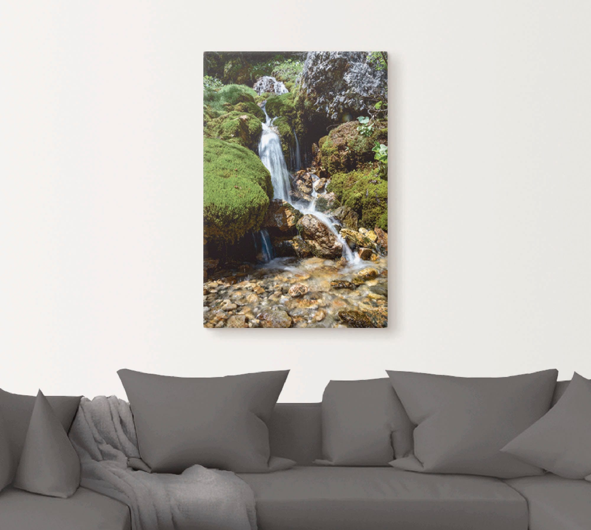 Artland Wandbild »Kleiner Wasserfall in den Bergen«, Gewässer, (1 St.), als Leinwandbild, Poster, Wandaufkleber in verschied. Größen