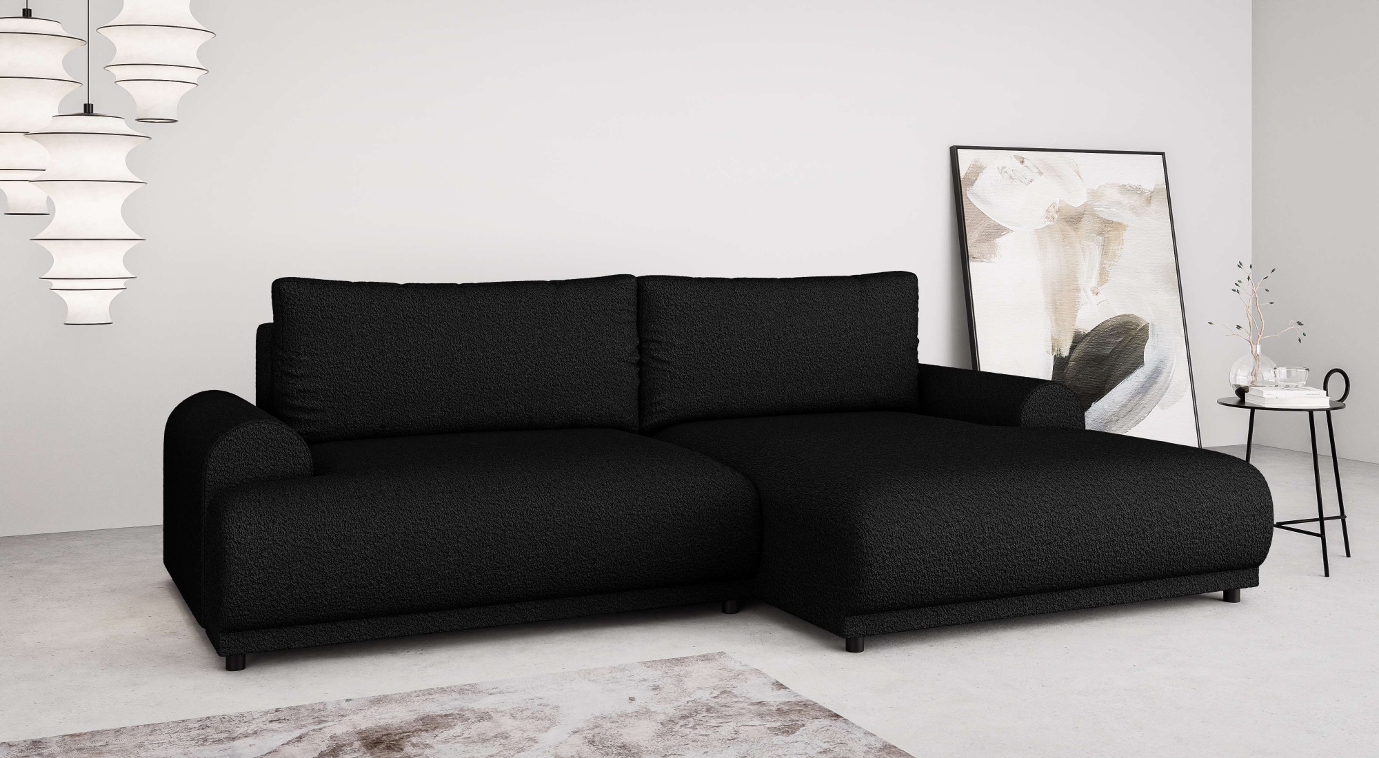 Home affaire Ecksofa "Marsby, mit Bettfunktion und Bettkasten, Maße: B/H/T günstig online kaufen