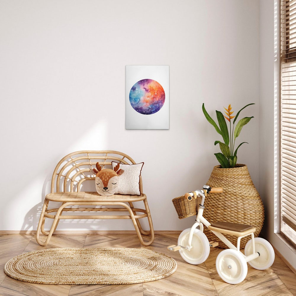 A.S. Création Leinwandbild "Colourful Planet - Wandbild Weiß Bunt Keilrahme günstig online kaufen