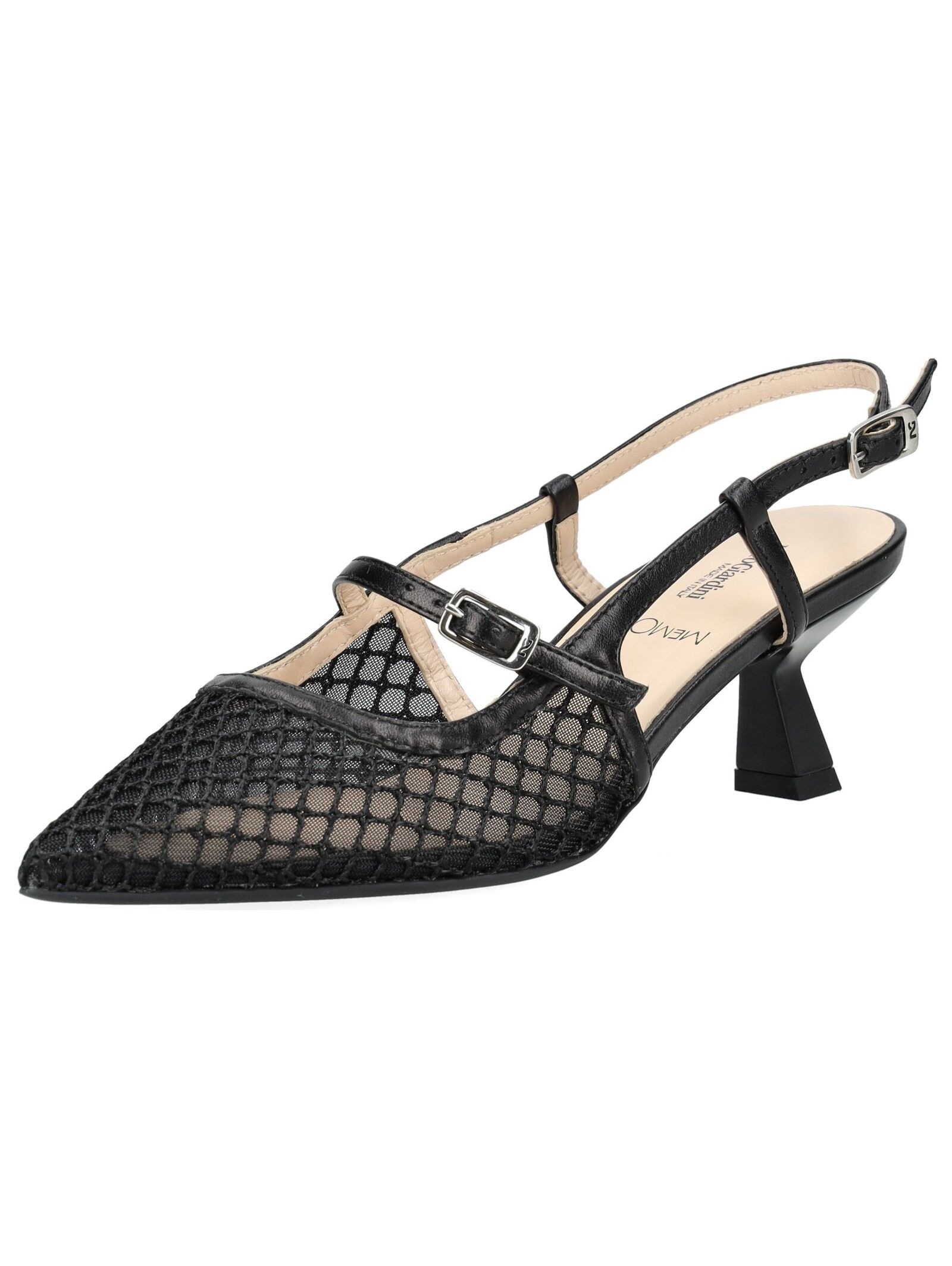 Slingpumps NERO GIARDINI "Nero Giardini Pumps Leder/Textil", Damen, Gr. 40, schwarz, Leder, Textil, Schuhe Slingpumps