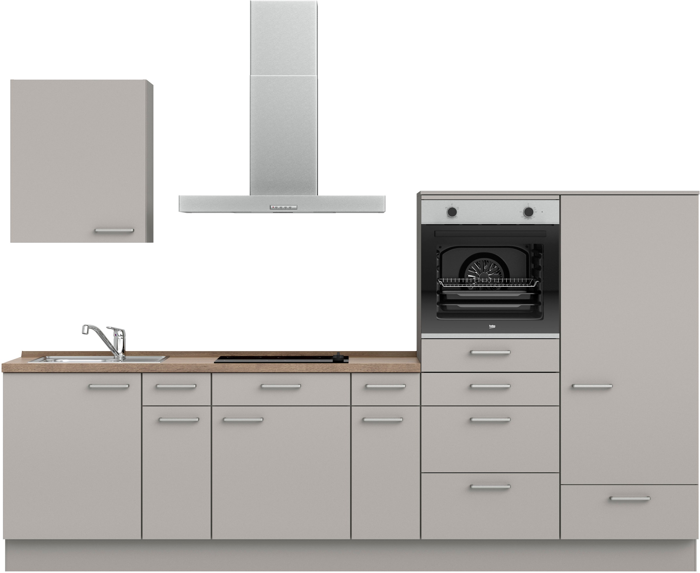 nobilia Küchenzeile ""Touch I", NEU: individuell anpassbar mit gratis Profi-Beratung" vormontiert, Breite 300 cm, Ausrichtung wählbar, wahlw. mit E-Geräten