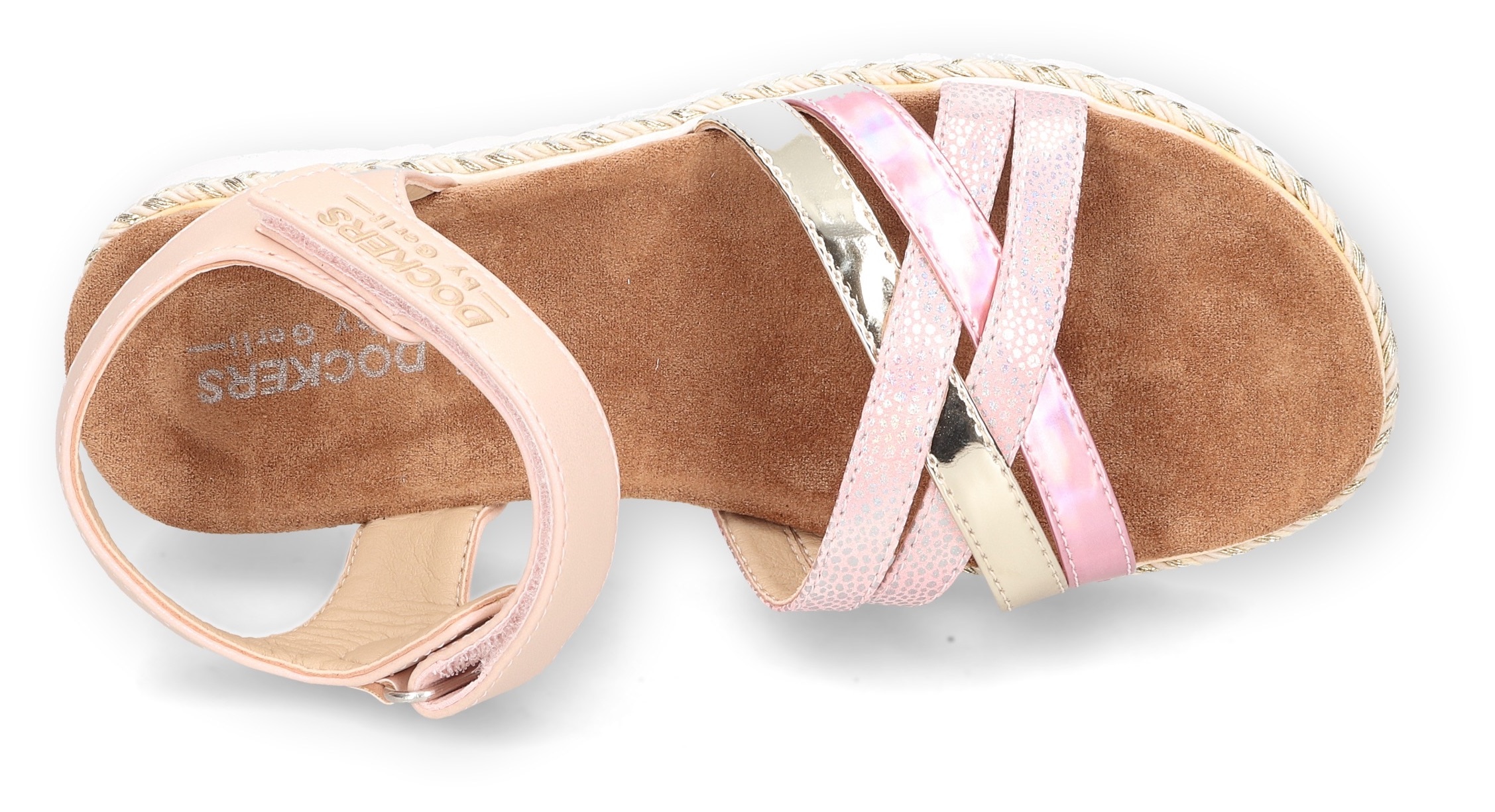 Dockers by Gerli Sandale, Plateausandale, Klettschuh, Glitzersandale mit Flecht-Details