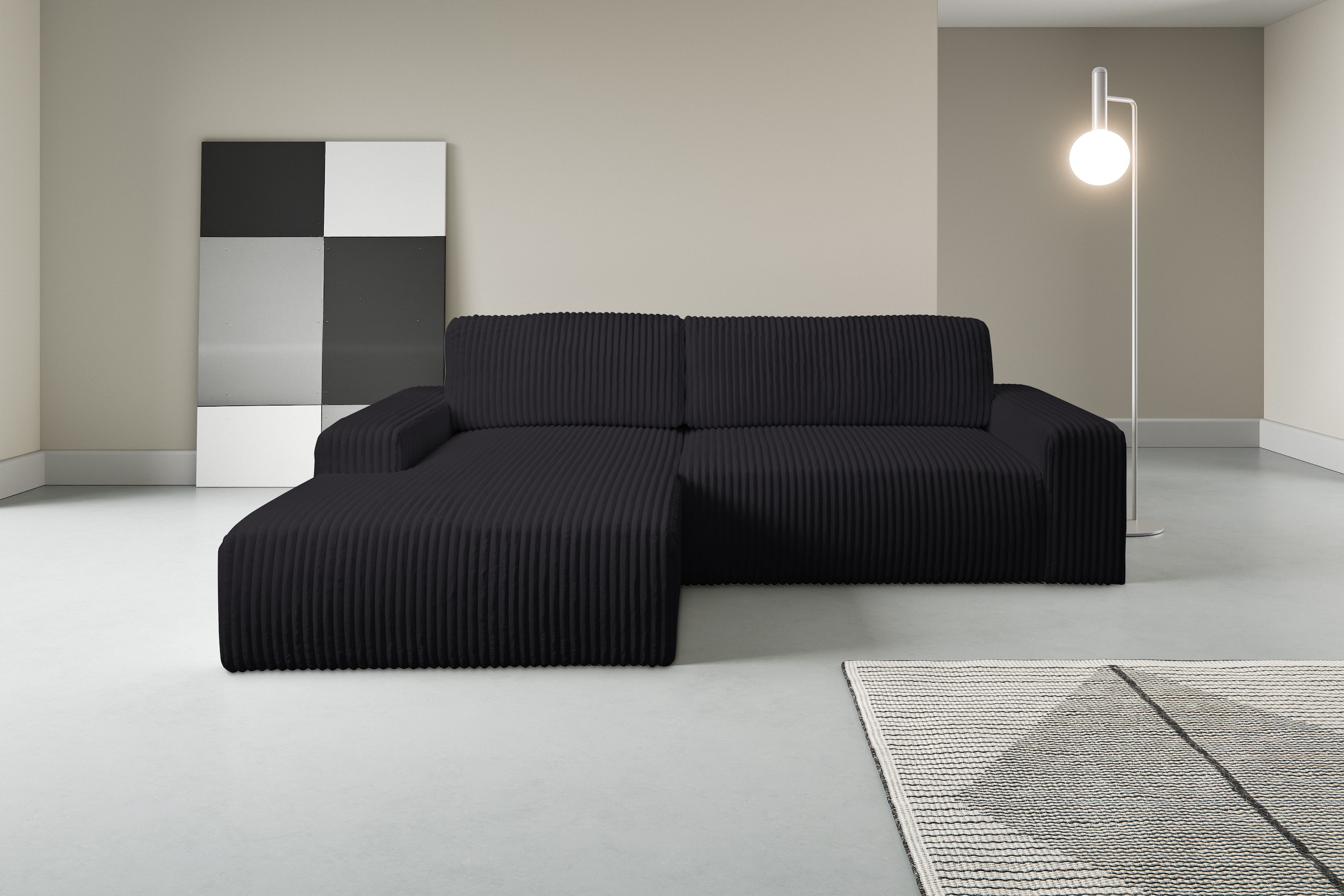 WERK2 Ecksofa "Rotterdam-L, kuschelweicher Cord oder Breitcord, L-Form, Bre günstig online kaufen
