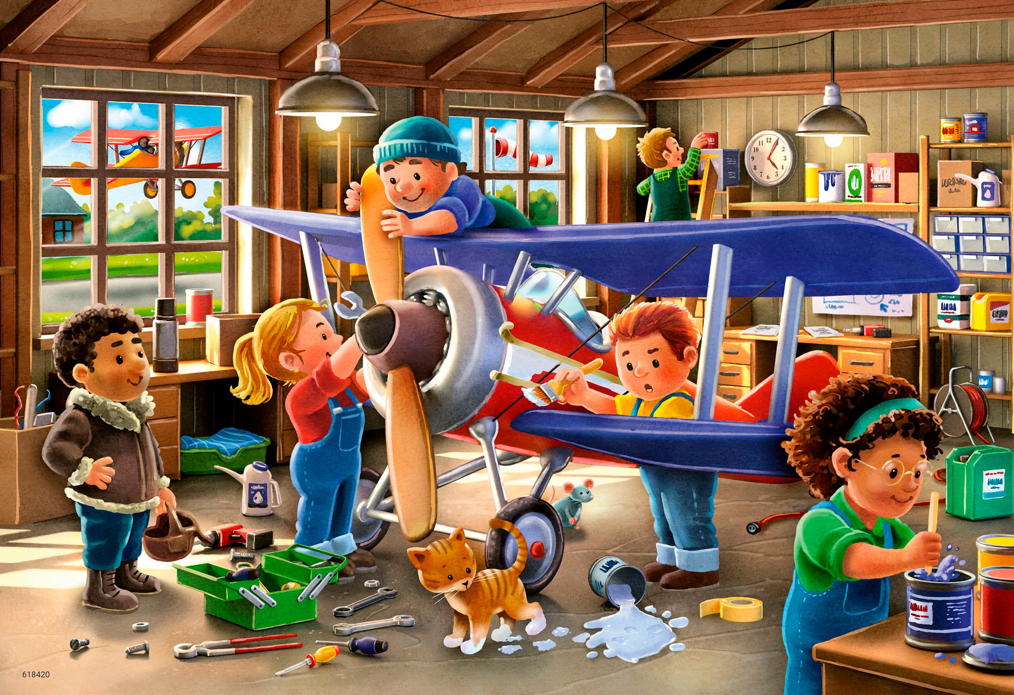 Ravensburger Puzzle »Eisenbahn- und Flugzeugservice«, Made in Europe
