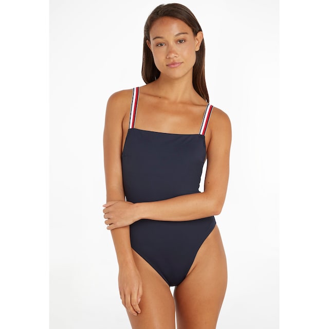 Tommy Hilfiger Swimwear Badeanzug »TH STRAIGHT NECK ONE PIECE«, mit Tommy  Hilfiger-Branding | BAUR