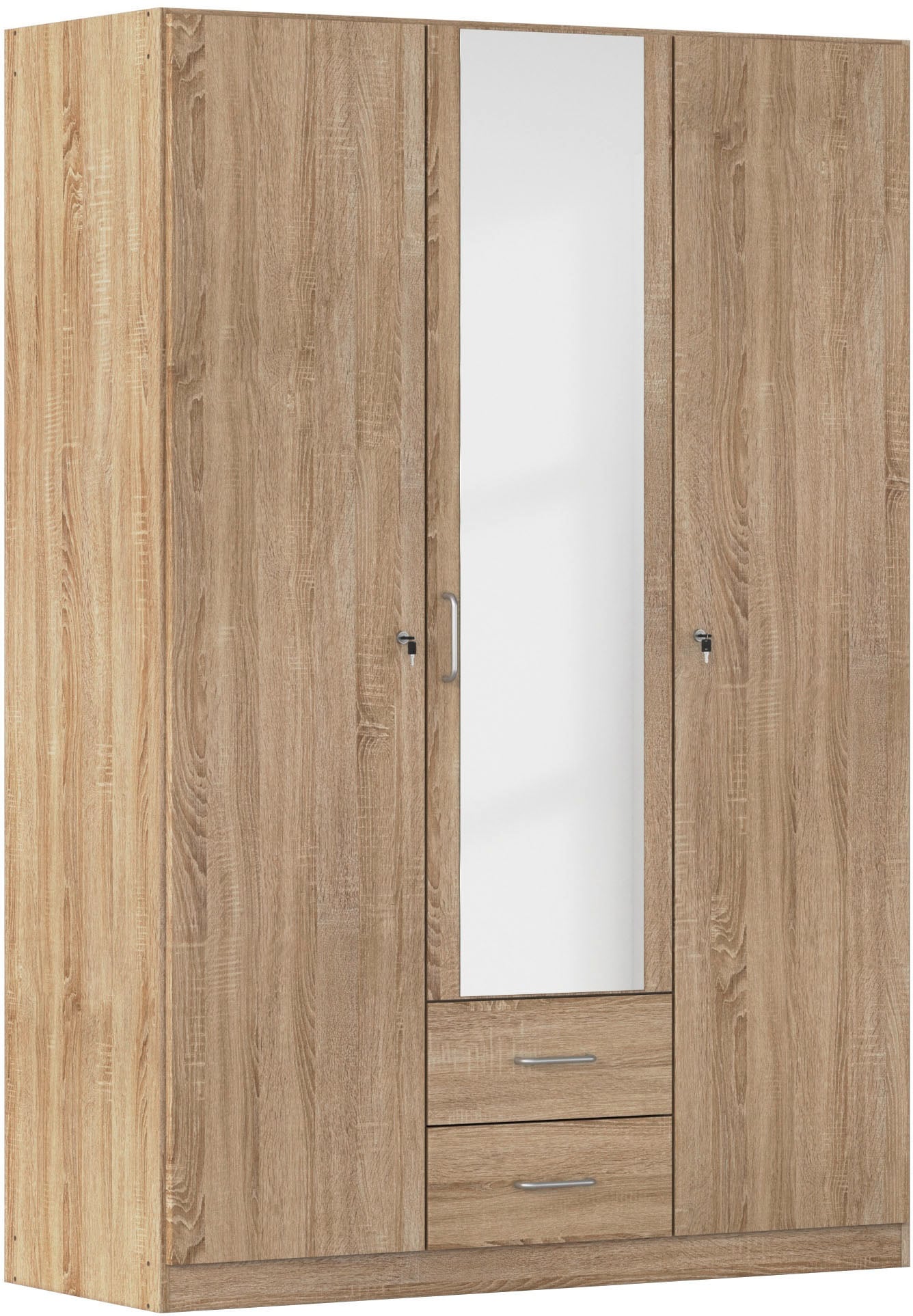 rauch Kleiderschrank "Schrank Garderobe Garderobenschrank Putzschrank Wäscheschrank BERGHEIM" Breiten 91/136/181 cm, Höhe 197 cm, 2 Außenschubladen, Tür/en abschließbar je 2 Schlüssel MADE IN GERMANY
