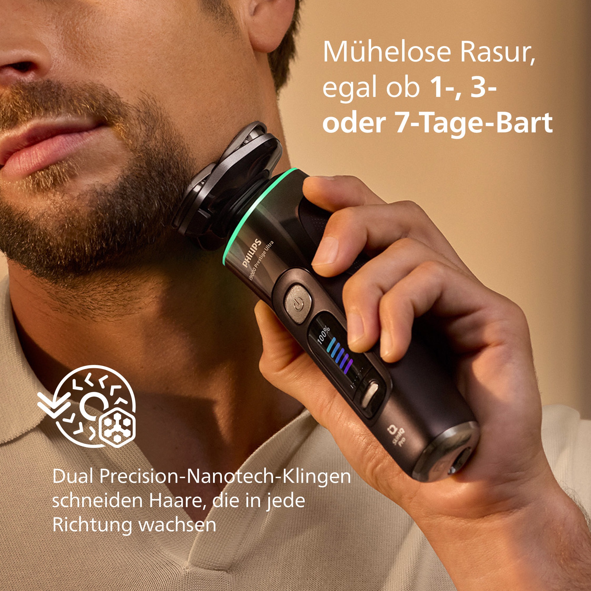 Philips Elektrorasierer »Series i9000 Prestige Ultra XP9402/31«, 1 St. Aufsätze, mit SkinIQ Technologie, inkl. Ladestand, Reiseetui, 1 Kartusche