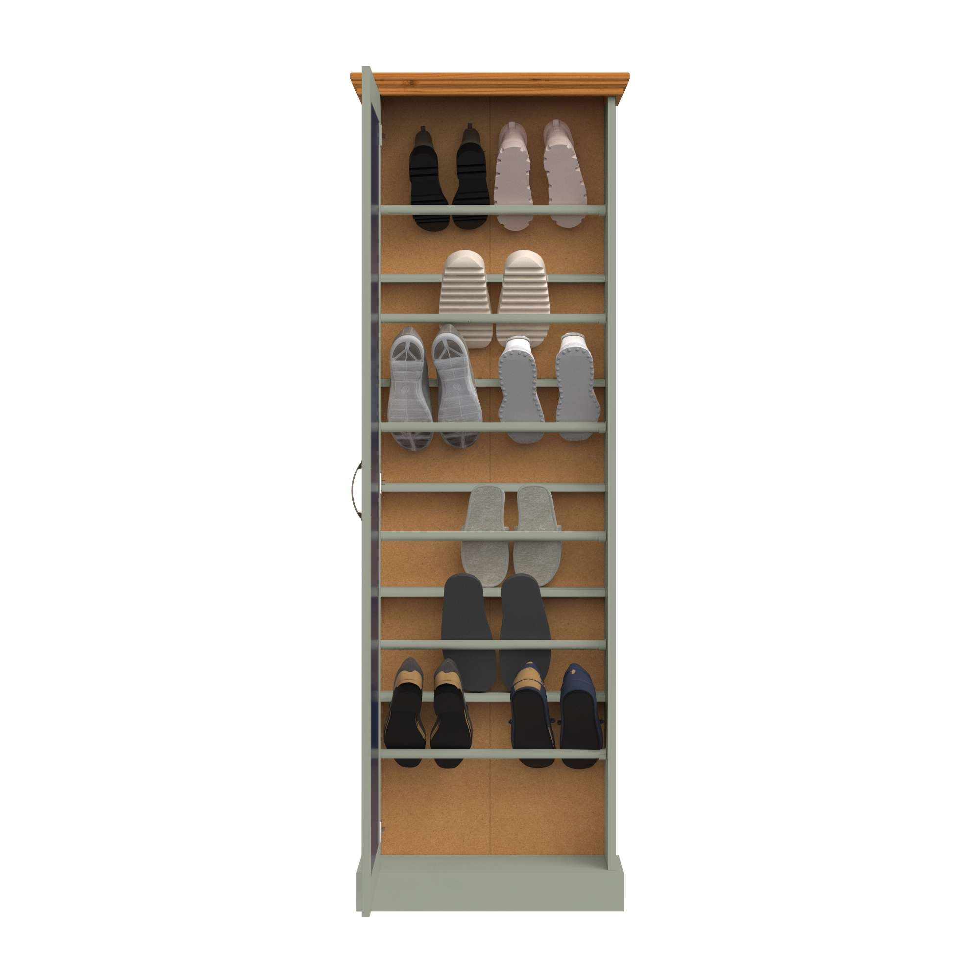 Home affaire Schuhschrank »Selma«, mit Spiegeltür u. 6 Schuhreihen, Breite 60 cm, Höhe 180 cm