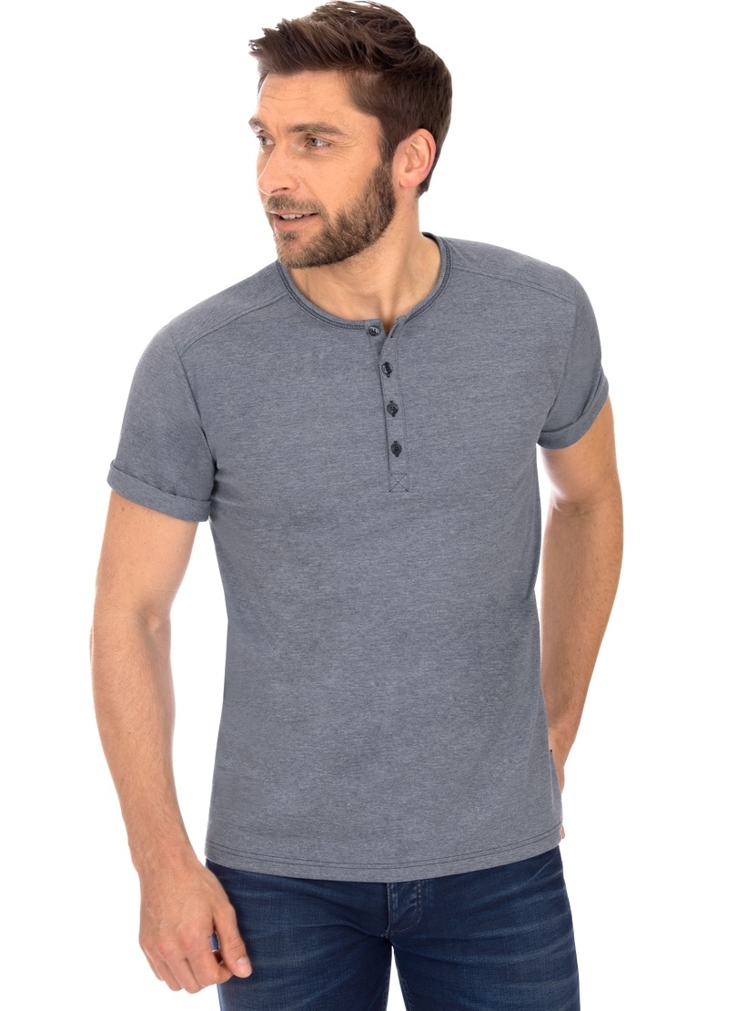 Knopfleiste Baumwolle« DELUXE BAUR mit Trigema T-Shirt »TRIGEMA T-Shirt | ▷ bestellen