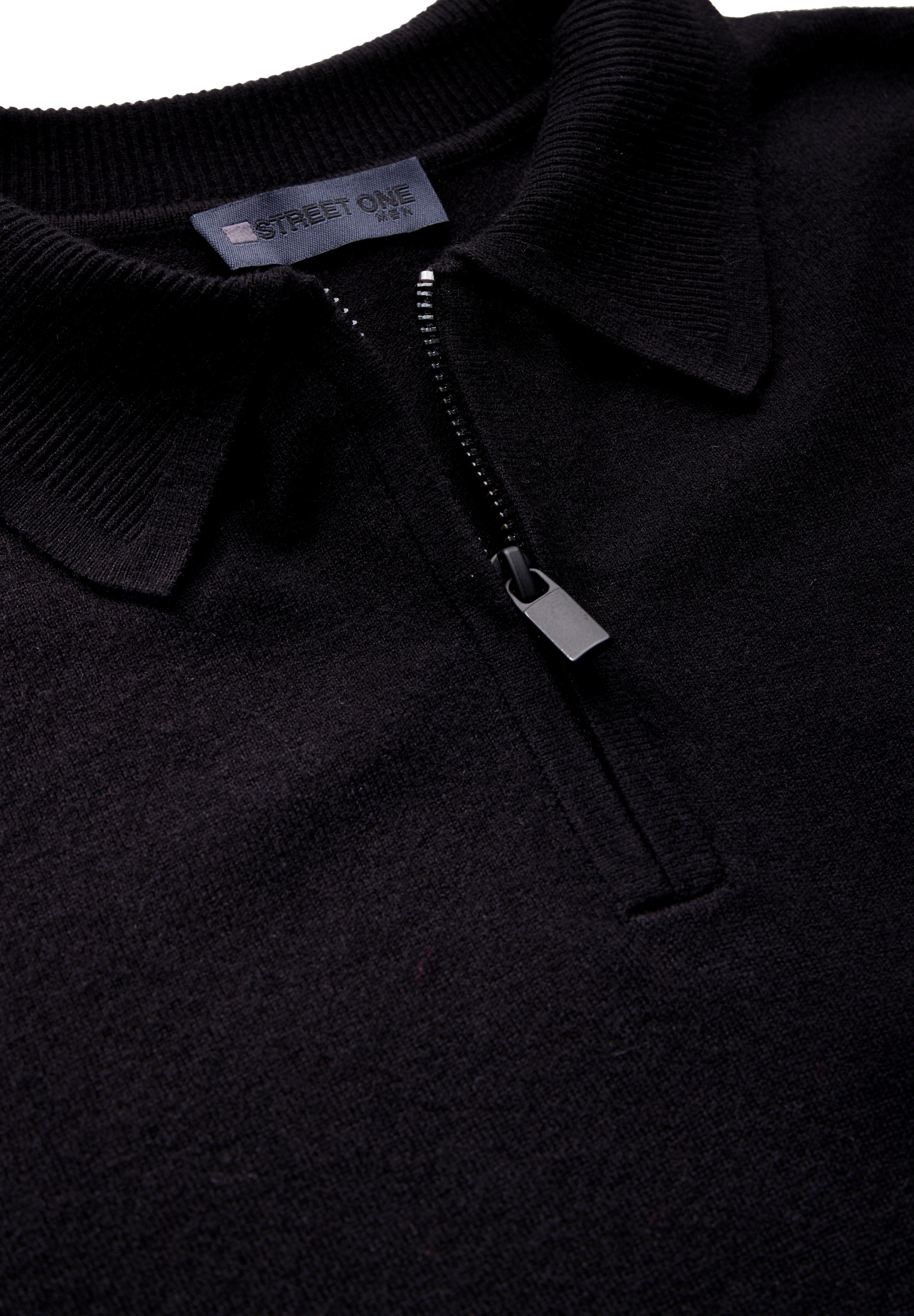 STREET ONE MEN Poloshirt, mit Materialmix
