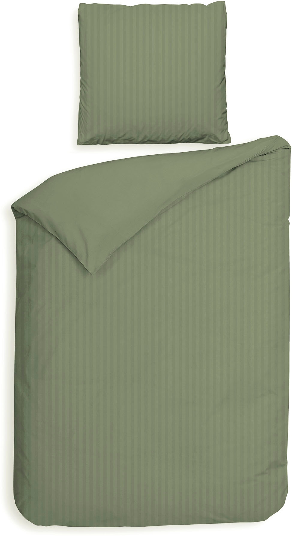 Heckett & Lane Bettwäsche "Banda" 2 tlg. hochwertiges Mako-Satin, Streifen günstig online kaufen