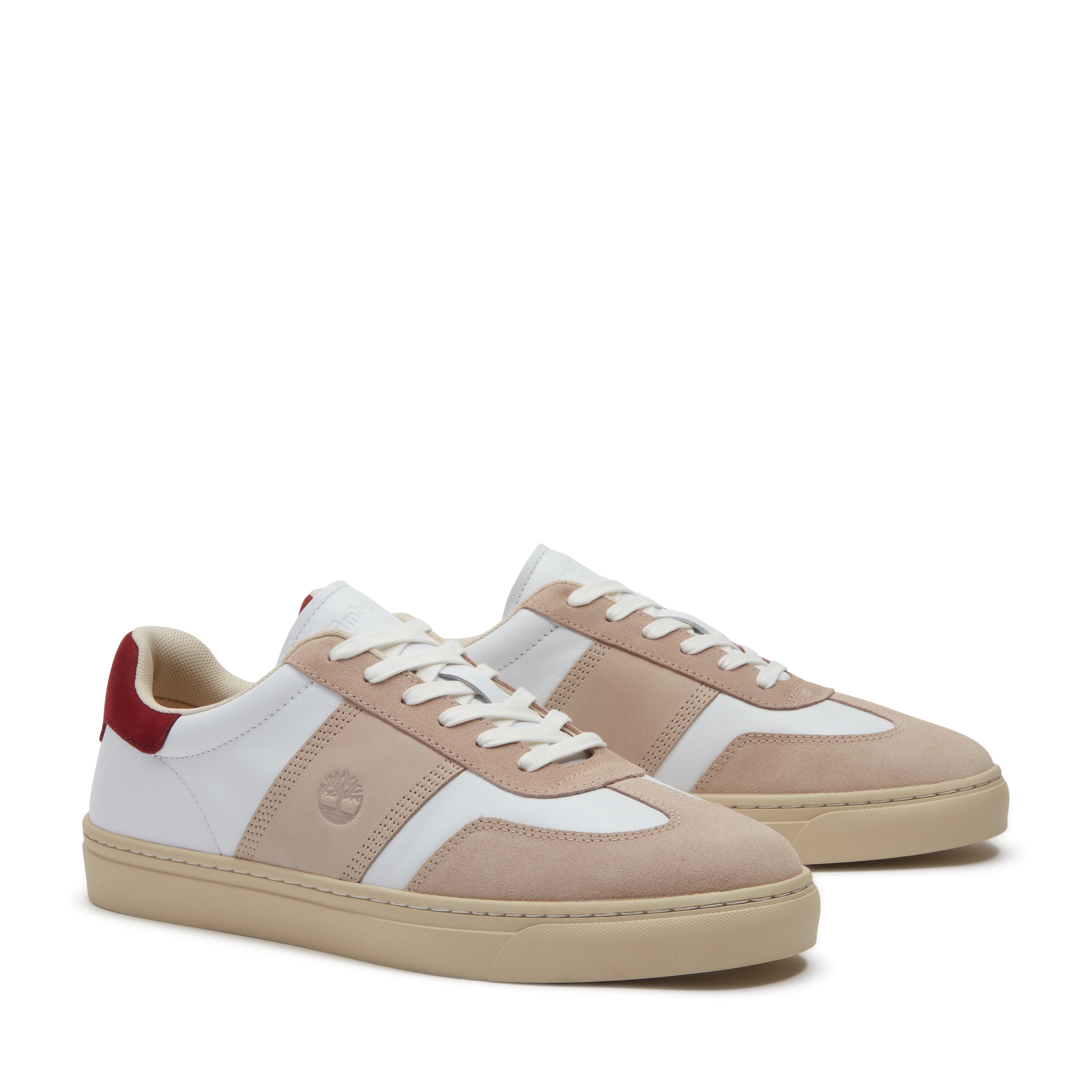 Timberland pour homme. TB0A43GGAFX1 Baskets en cuir beige Lisbon Street (45), Plat, Lacets, Casuel