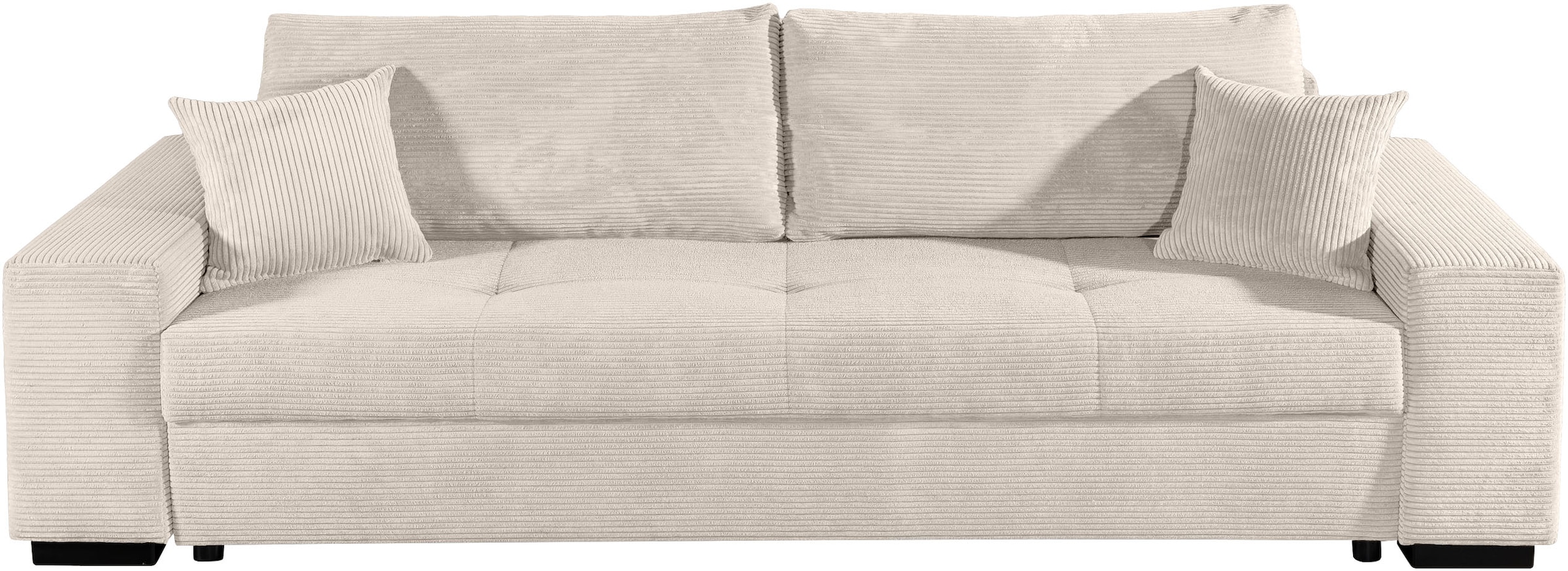 COLLECTION AB Schlafsofa »Kreta, B: 248 cm, Liegefl. 137x195 cm« Bettfunktion, Bettkasten & 2 Zierkissen, optional mit Topper