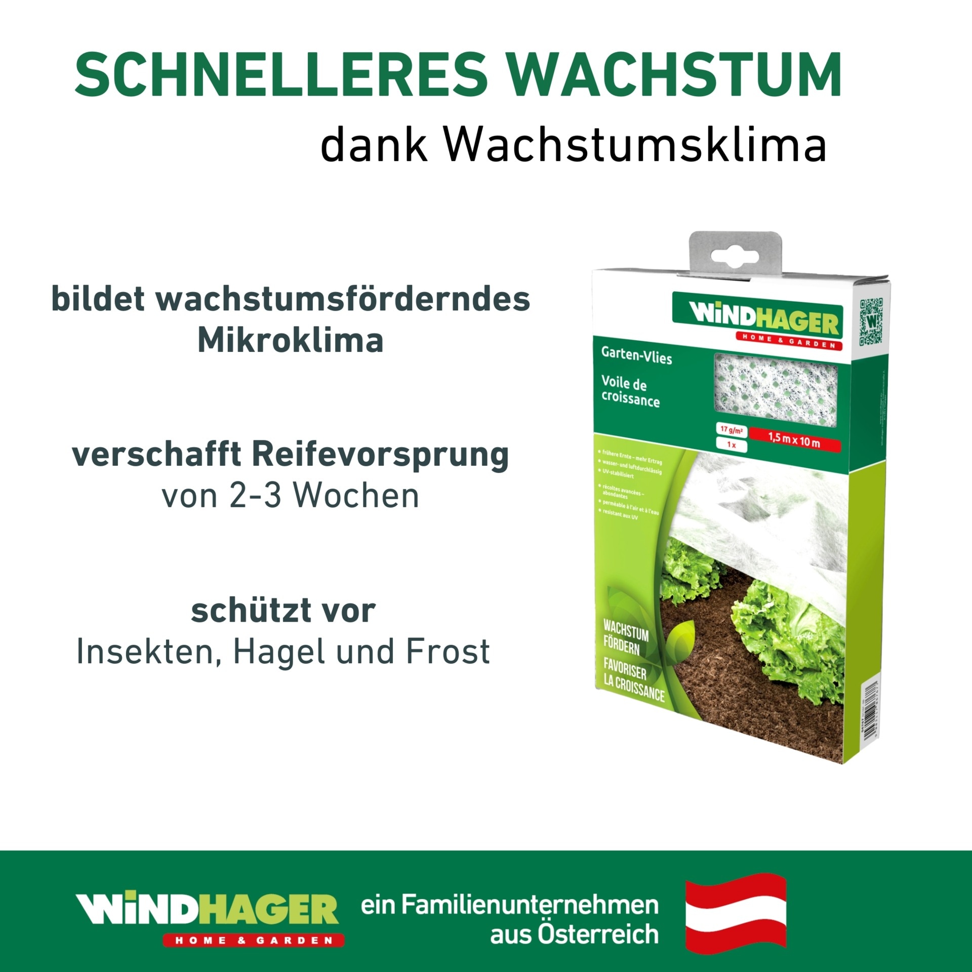 Windhager Gartenvlies »Standard für gesundes Wachstum, Gartenfolie« 1 Stk. tlg. Abdeckvlies erhältlich in 5 x 1,5 m oder 10 x 1,5 m, 17 g/m², weiß