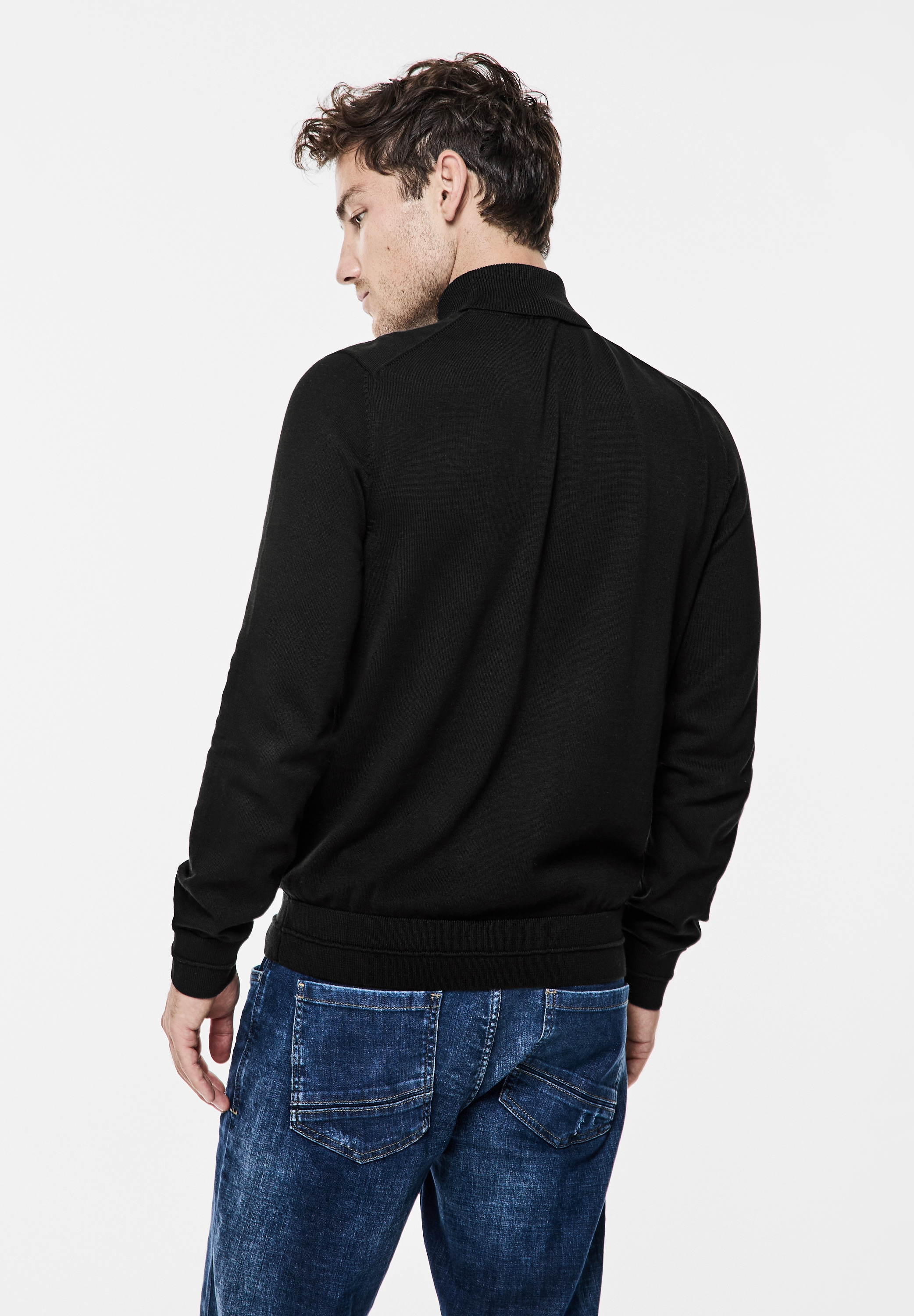 STREET ONE MEN Stehkragenpullover, in Melange Optik