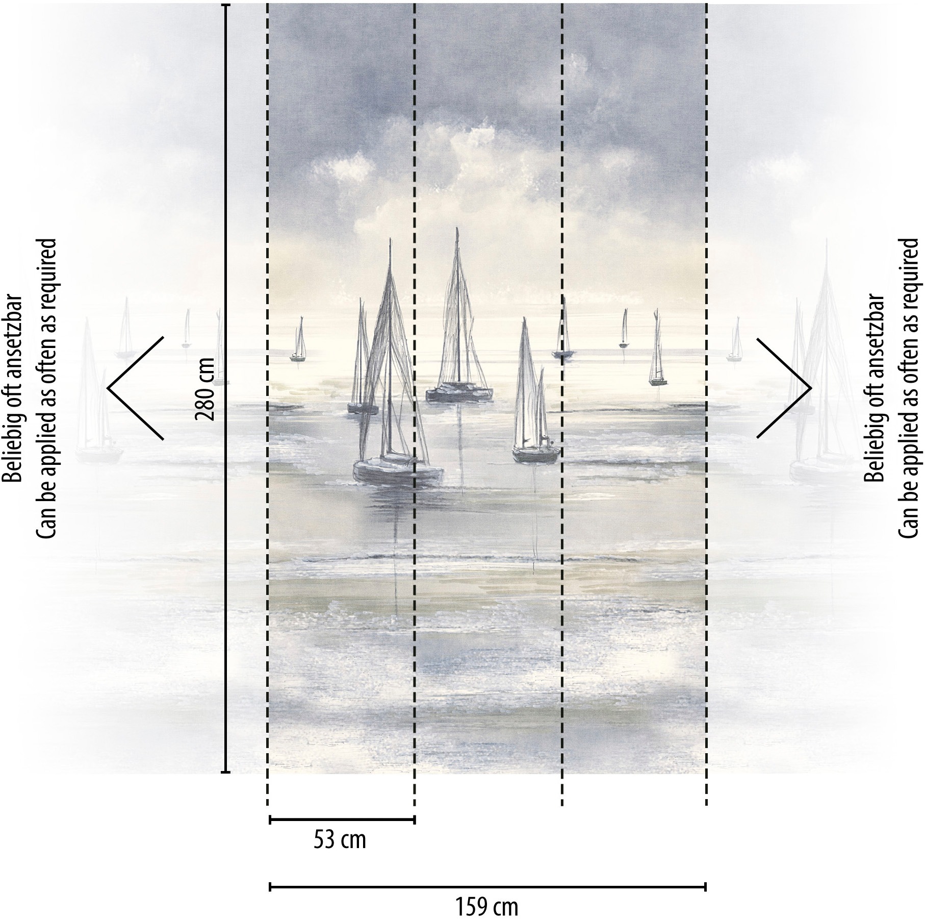 living walls Fototapete »The Wall 4 Eyecatcher – Segelboote am Meer Vlies-Fototapete« Motiv | matt | naturalistisch leicht strukturiert Segelboote am Meer mit dekorativer Tiefenwirkung