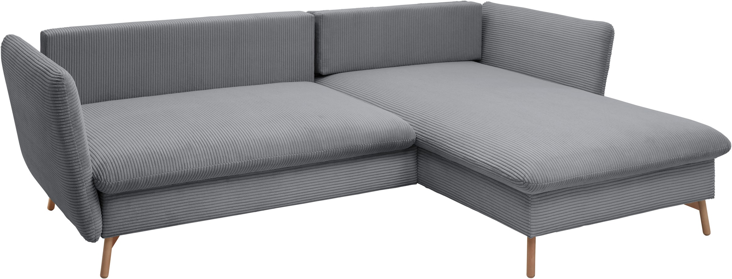 andas Ecksofa »MERLE, 258 cm, L-Form, traumhafter Cord,«, mit Bettfunktion und Bettkasten, Liegefläche 224 x 139