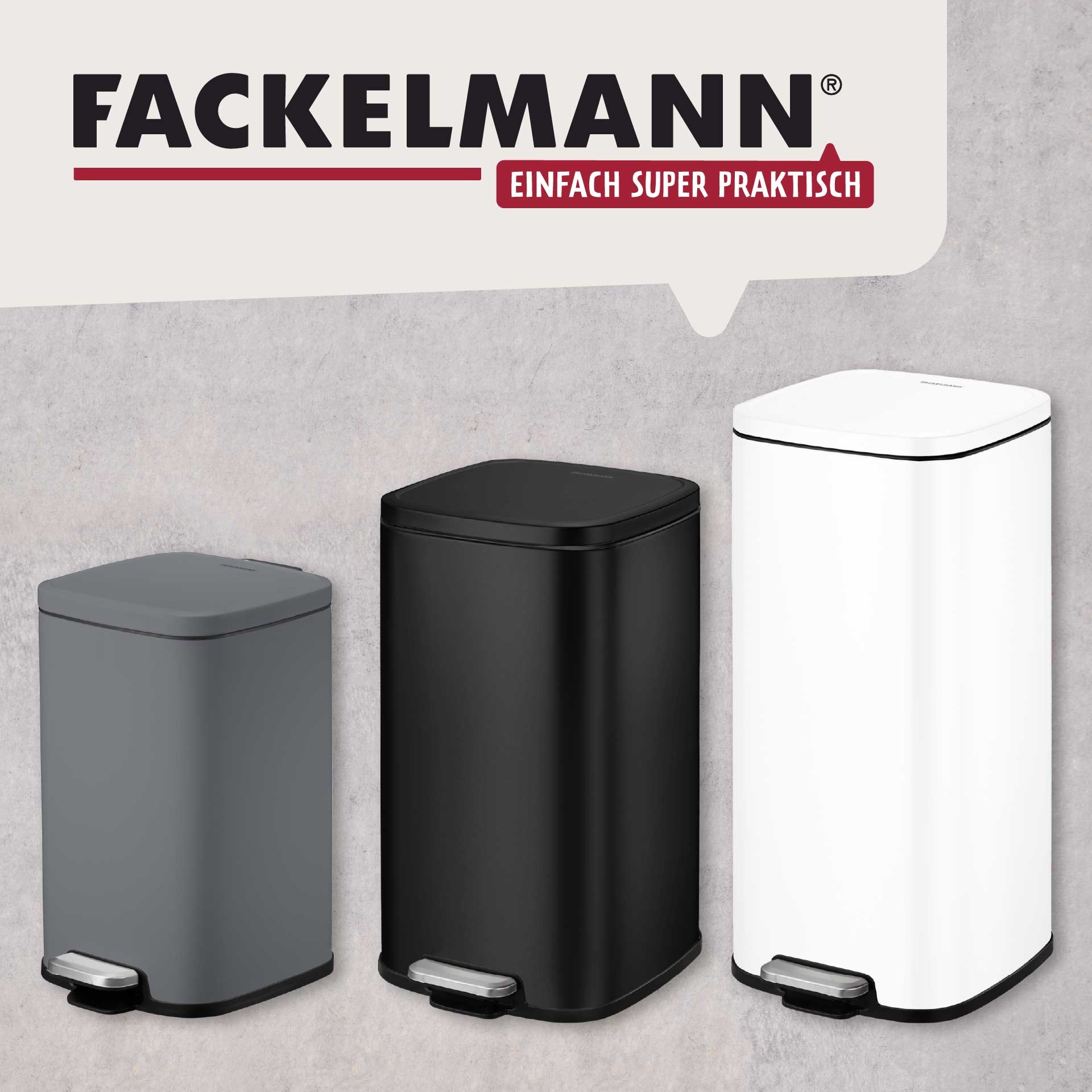 FACKELMANN Mülleimer »LONDON, Pedal-Abfalleimer 20L« 1 Behälter mit gedämpftem Deckel & Anti-Fingerprint Oberfläche, Höhe ca. 43,5 cm