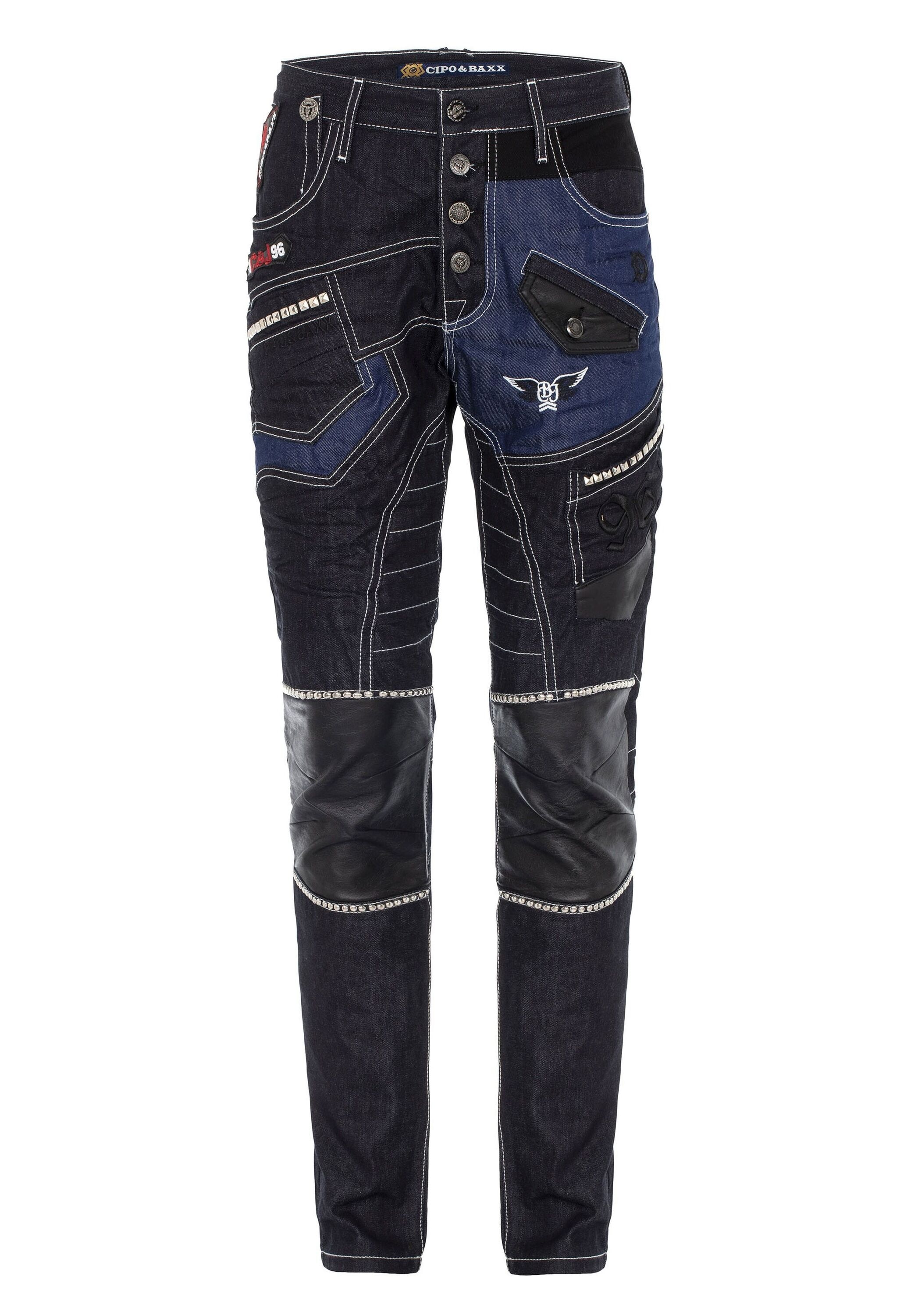 Cipo & Baxx Straight-Jeans »DENIM«, Straight Fit-Jeans im stylischen Design, CD639