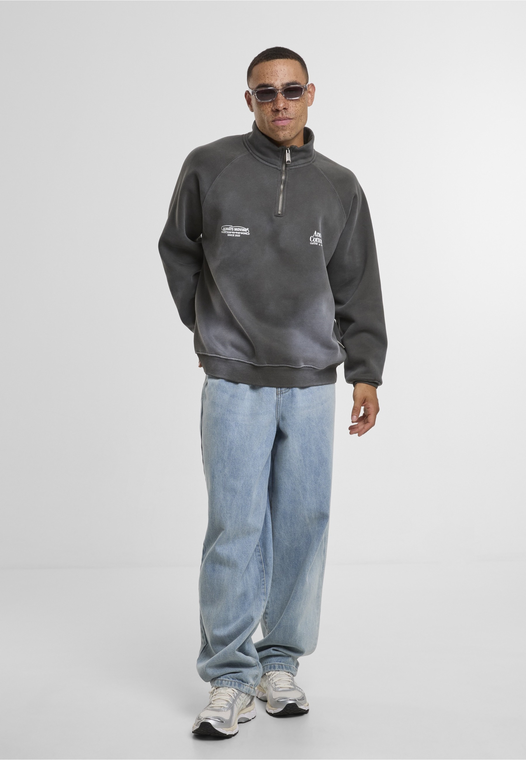 Another Cotton Lab Troyer »Another Cotton Lab Always Moving Washed Half Zip Sweatshirt« 1
