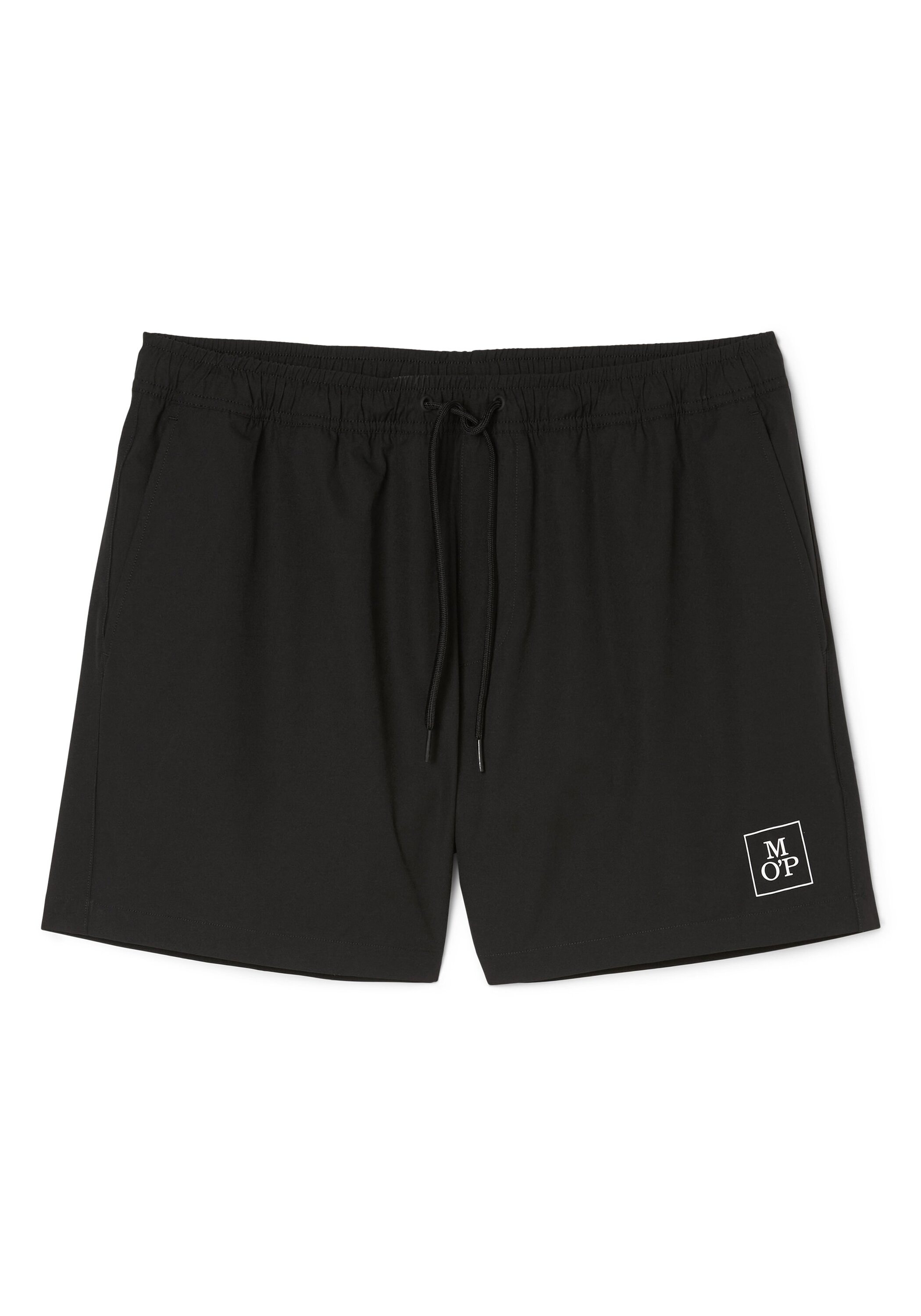 Badeshorts MARC O'POLO "Badeshorts Woven Swim Shorts ESSENTIALS 1er Pack", Gr. M, N-Gr, schwarz, Obermaterial: 100% Polyester PES., Badehosen Badeshorts