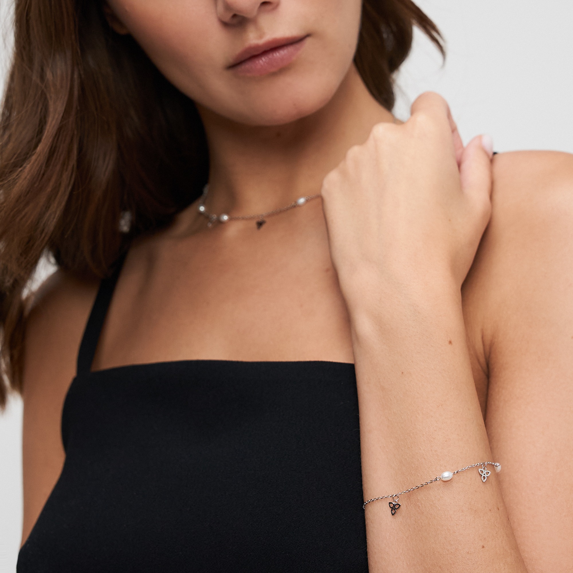 Armband TAMARIS "Schmuck Geschenk Edelstahl Armkette", silberfarben, kristallweiß, weiß, kristallweiß, Armbänder, Damen, 21cm, Edelstahl, Armband, mit Zirkonia (synth.) - mit Kunststoffperle 3