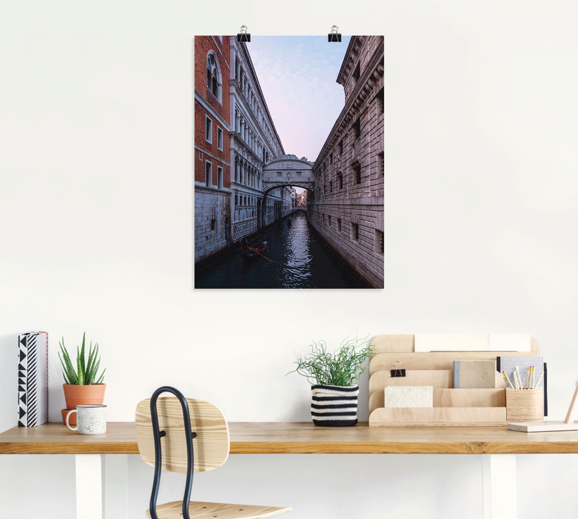 oder bestellen Poster Größen St.), die Seufzerbrücke versch. Brücken, »Blick in auf in BAUR | Artland Venedig«, als Wandbild Wandaufkleber (1 Alubild, Leinwandbild,