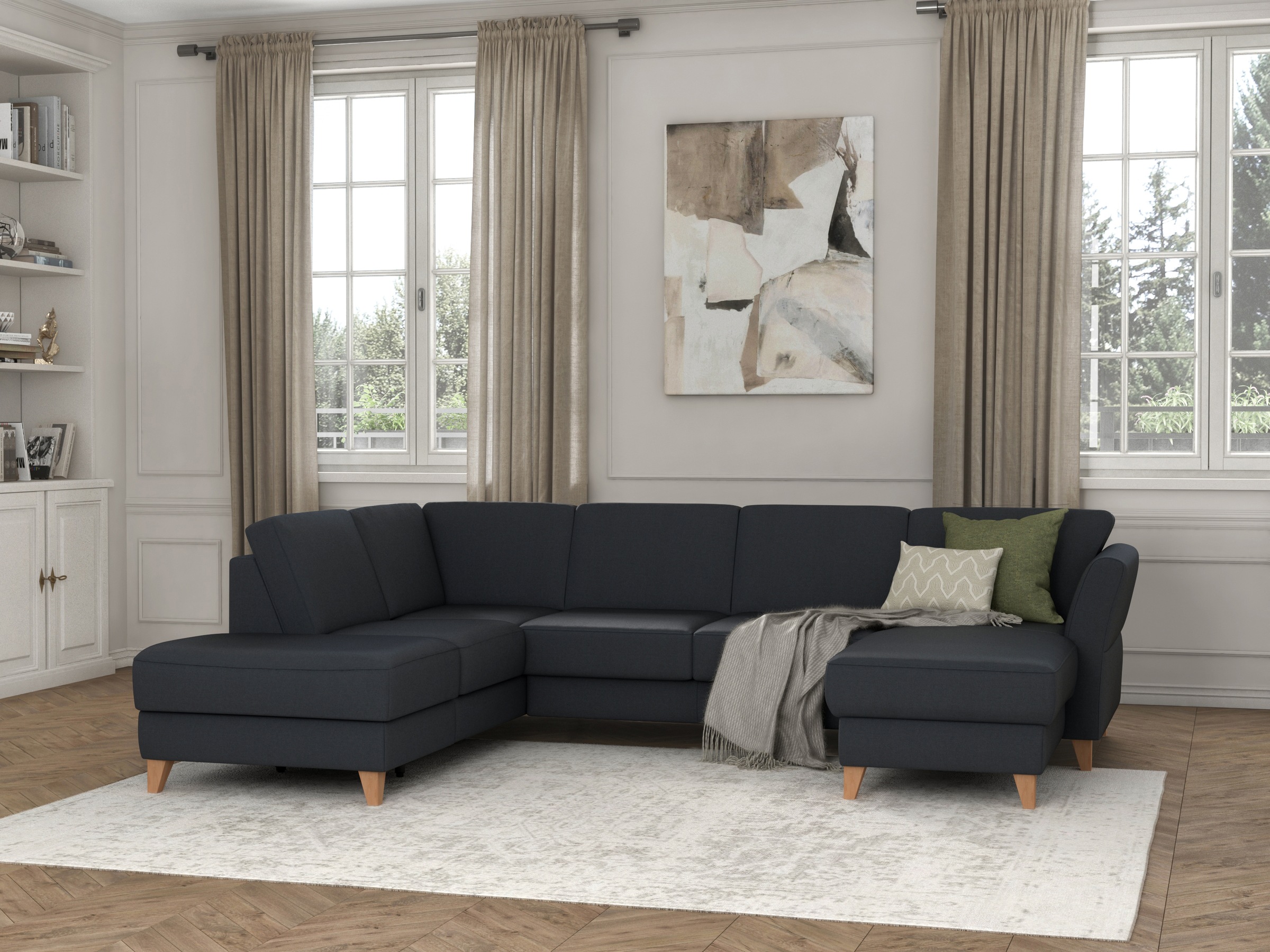 sit&more Wohnlandschaft "Visby U-Form" wahlweise mit Bettfunktion und Staur günstig online kaufen