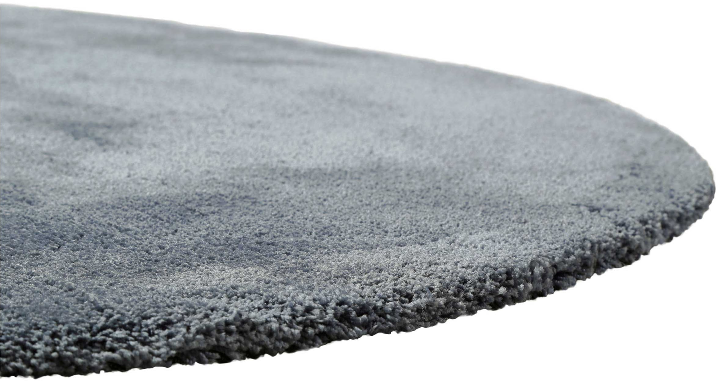 Homie Living Teppich »Pisa«, rund, 25 mm Höhe, Hochflor, Microfaser, uni, weich, Shaggy, Wohnzimmer, Schlafzimmer