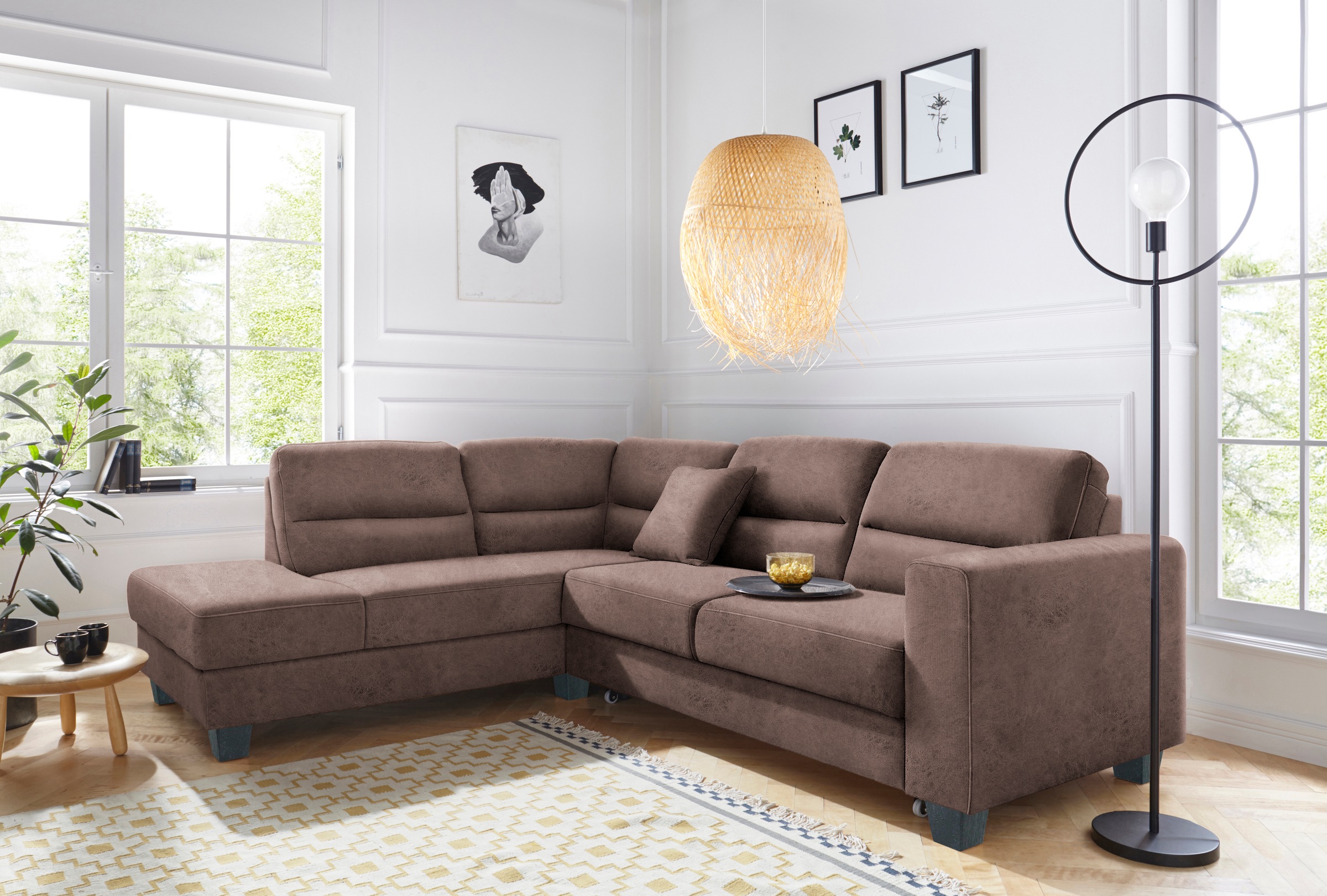 TRENDMANUFAKTUR Ecksofa "Chamber, zeitlos&modern, hoher Sitzkomfort, Breite günstig online kaufen
