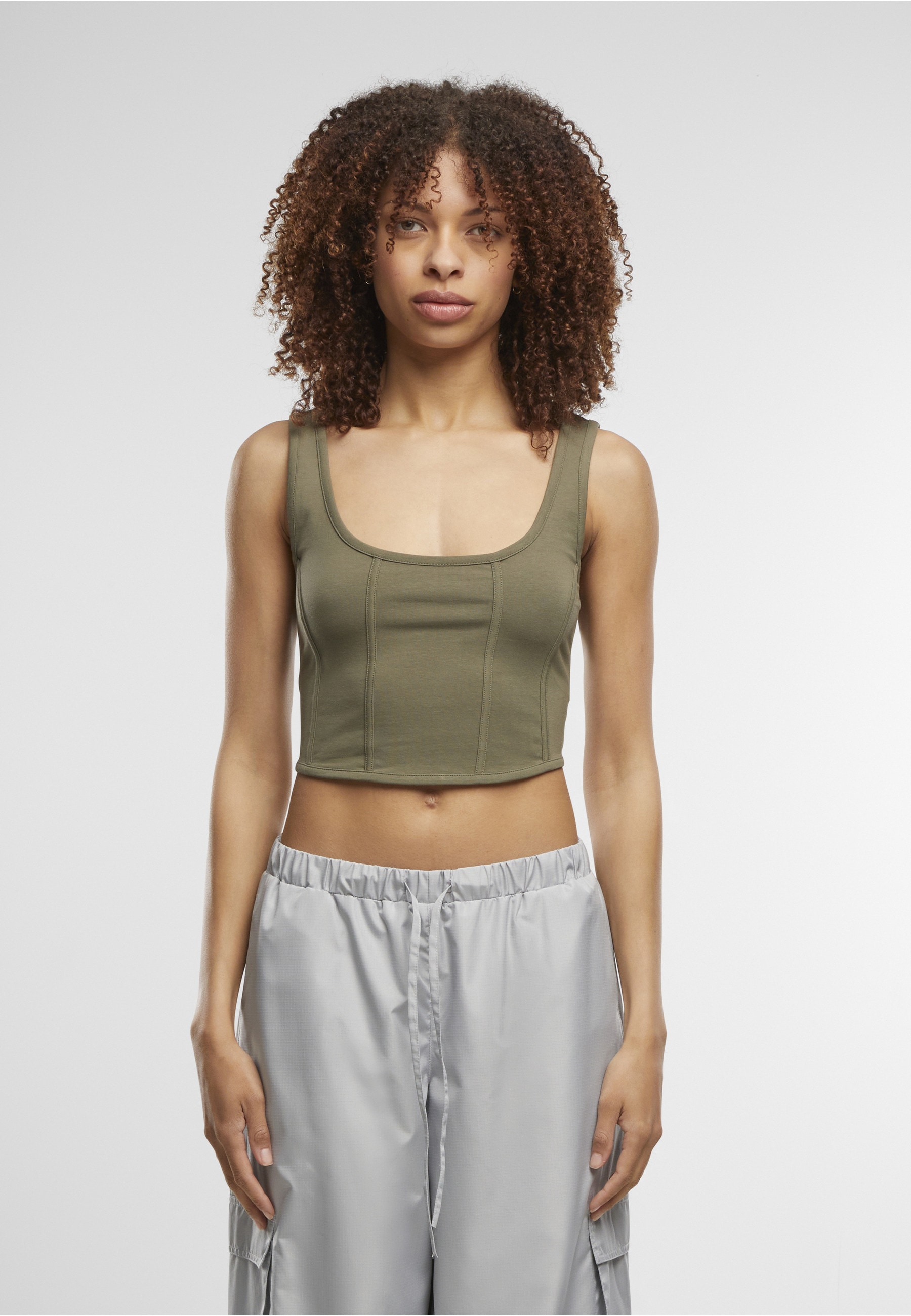 URBAN CLASSICS T-Shirt »Urban Classics Ladies Jersey Corsage Top« 1