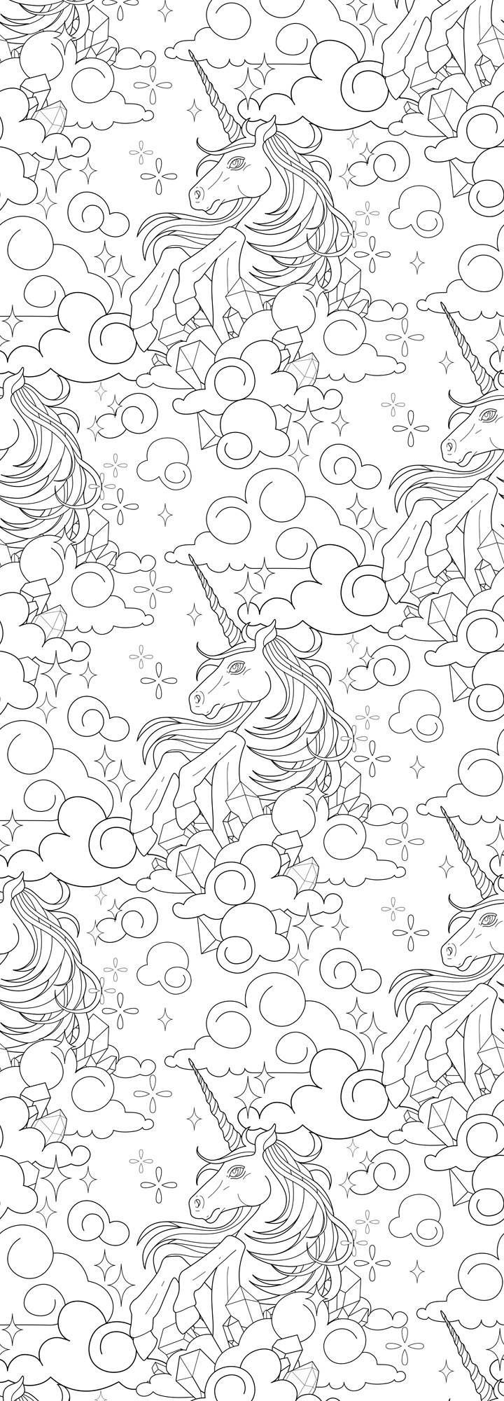 queence Wandsticker »Einhörner in den Wolken«, (1 St.), DIY-Wandsticker zum Bemalen