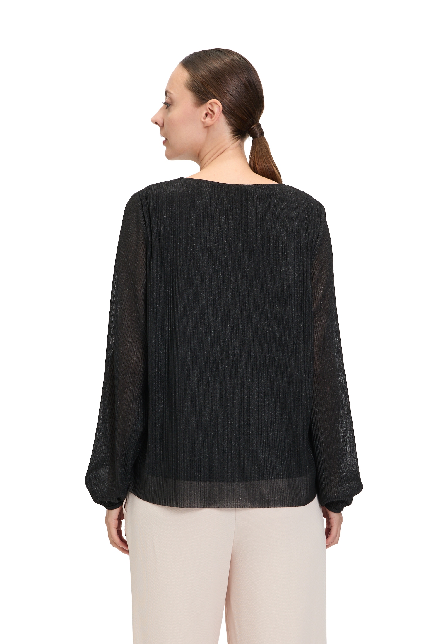 Betty&Co Kurzarmshirt »Betty & Co Blusenshirt mit Lurexfaden«, (1 tlg.), Glitzer