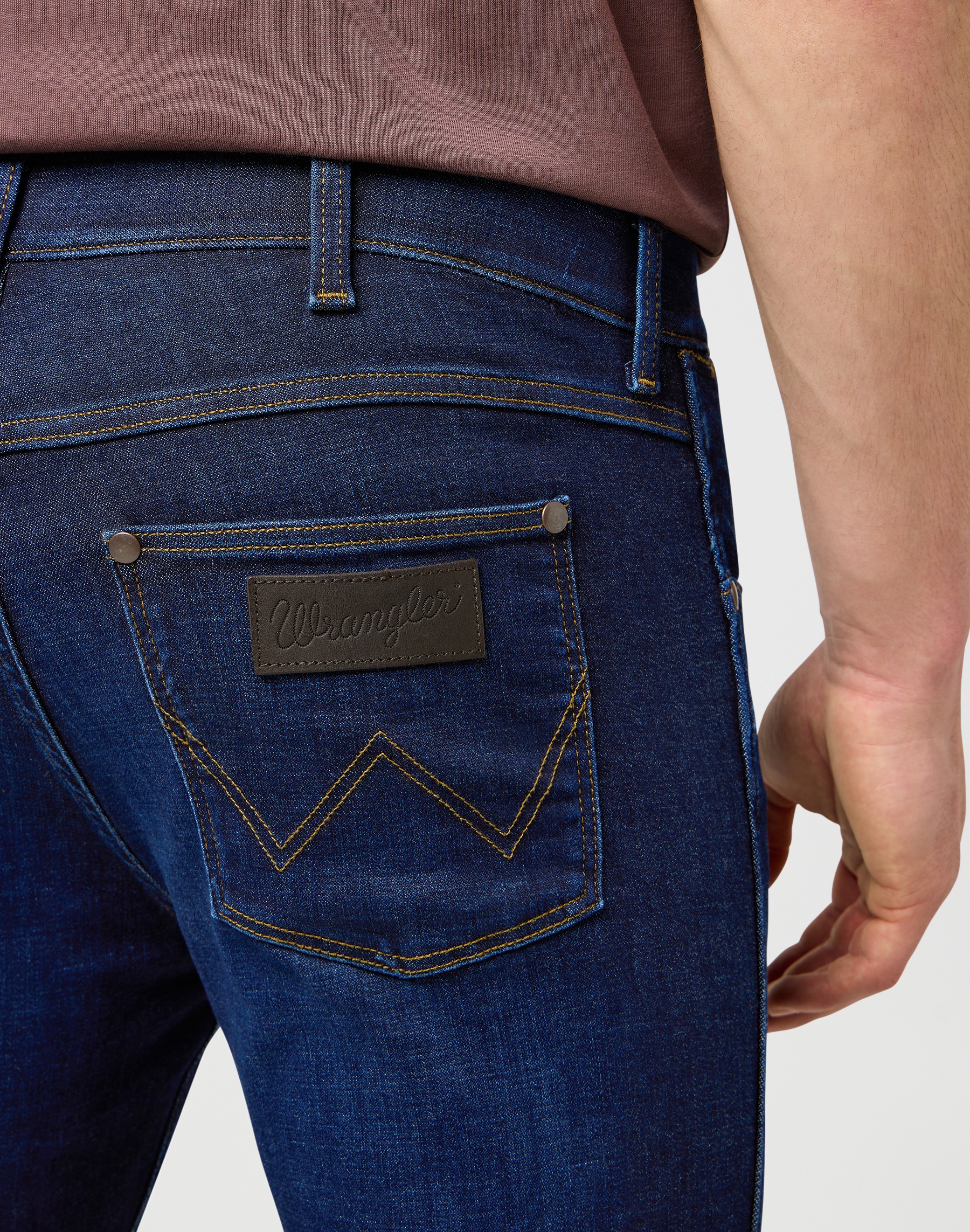 Straight-Jeans WRANGLER "GREENSBORO FREE TO STRETCH", Herren, Gr. 33, Länge 30, rustic navy, Denim/Jeans, Obermaterial: 75% Baumwolle, 23% Polyester, 2% Elasthan, straight fit lang, Jeans Straight-Jeans, Free to stretch material 4