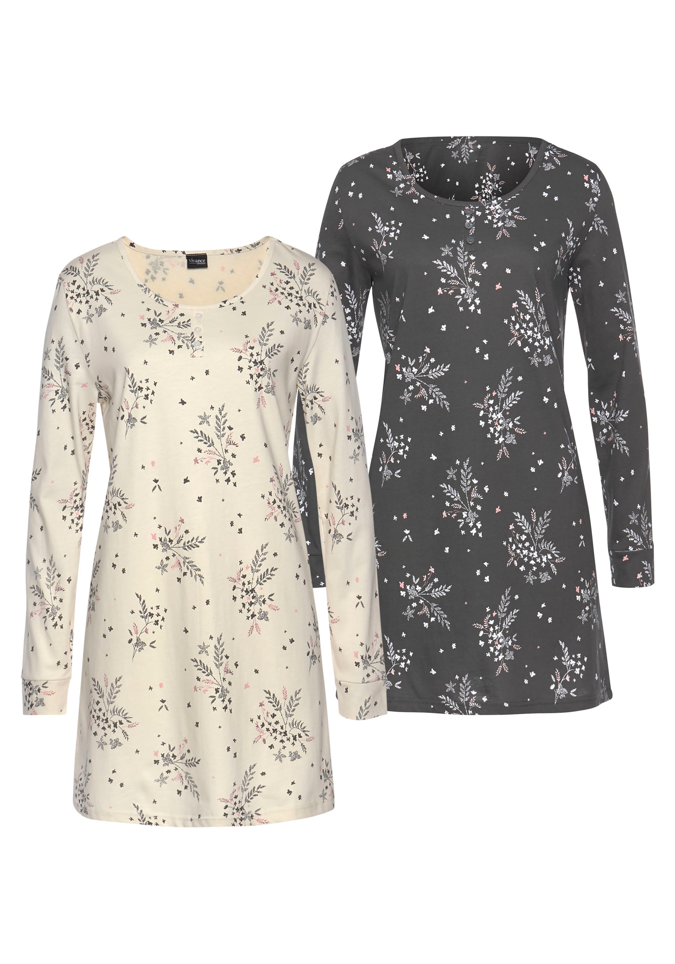 Vivance Dreams Nachthemd 2er-Pack, mit feinem Blumenprint günstig online kaufen
