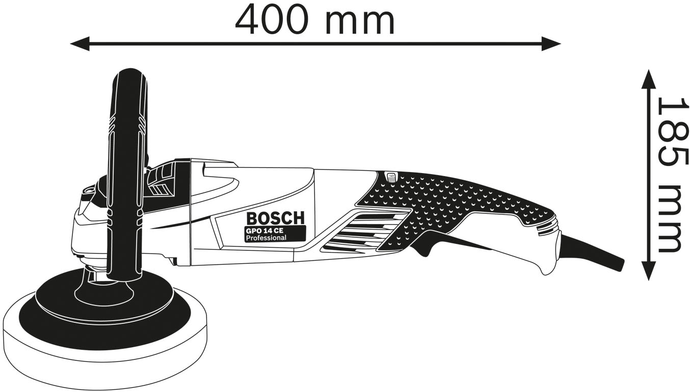 Bosch Professional Poliermaschine »»GPO 14 CE««, 1400-Watt, 2,5 kg mit Zusatzgriff und D-Griff