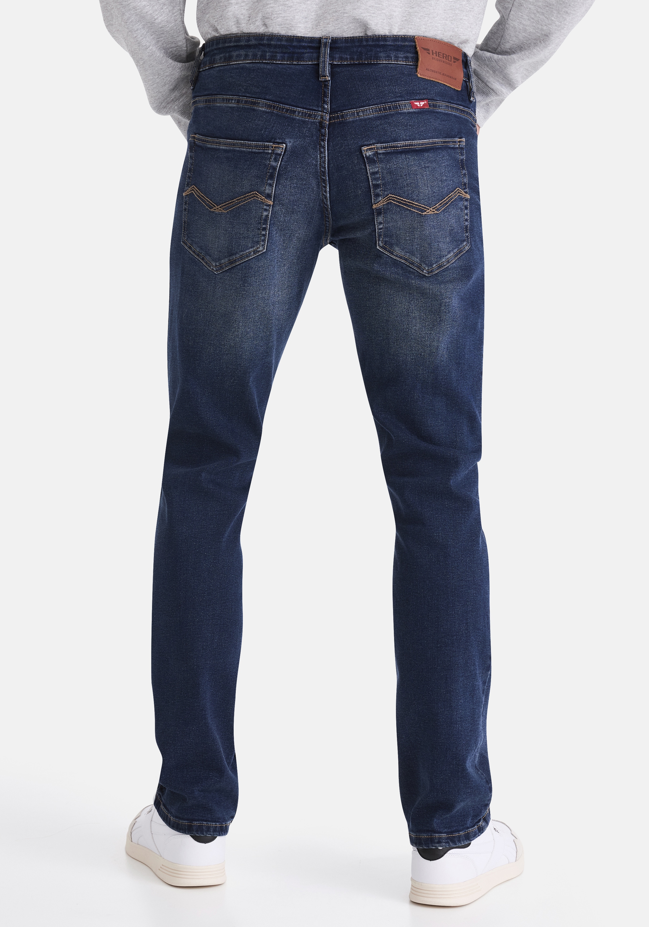 HERO by John Medoox 5-Pocket-Jeans »Denver Regular Straight Stretch«, Straight Fit Casual Clean Wash Denim Jeans für Herren