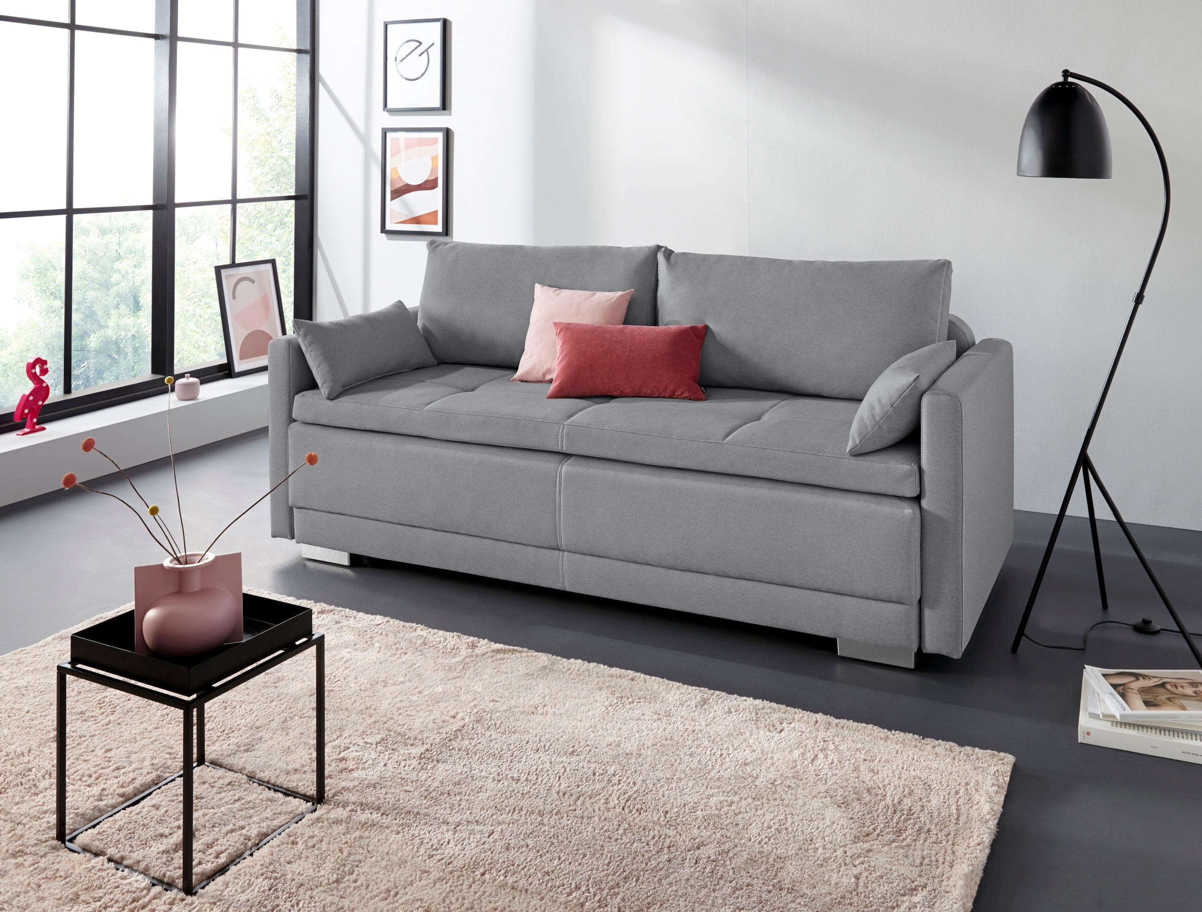 INOSIGN Schlafsofa "Berlin", mit Boxspringaufbau, Bettfunktion & Bettkasten, Dauerschlafsofa