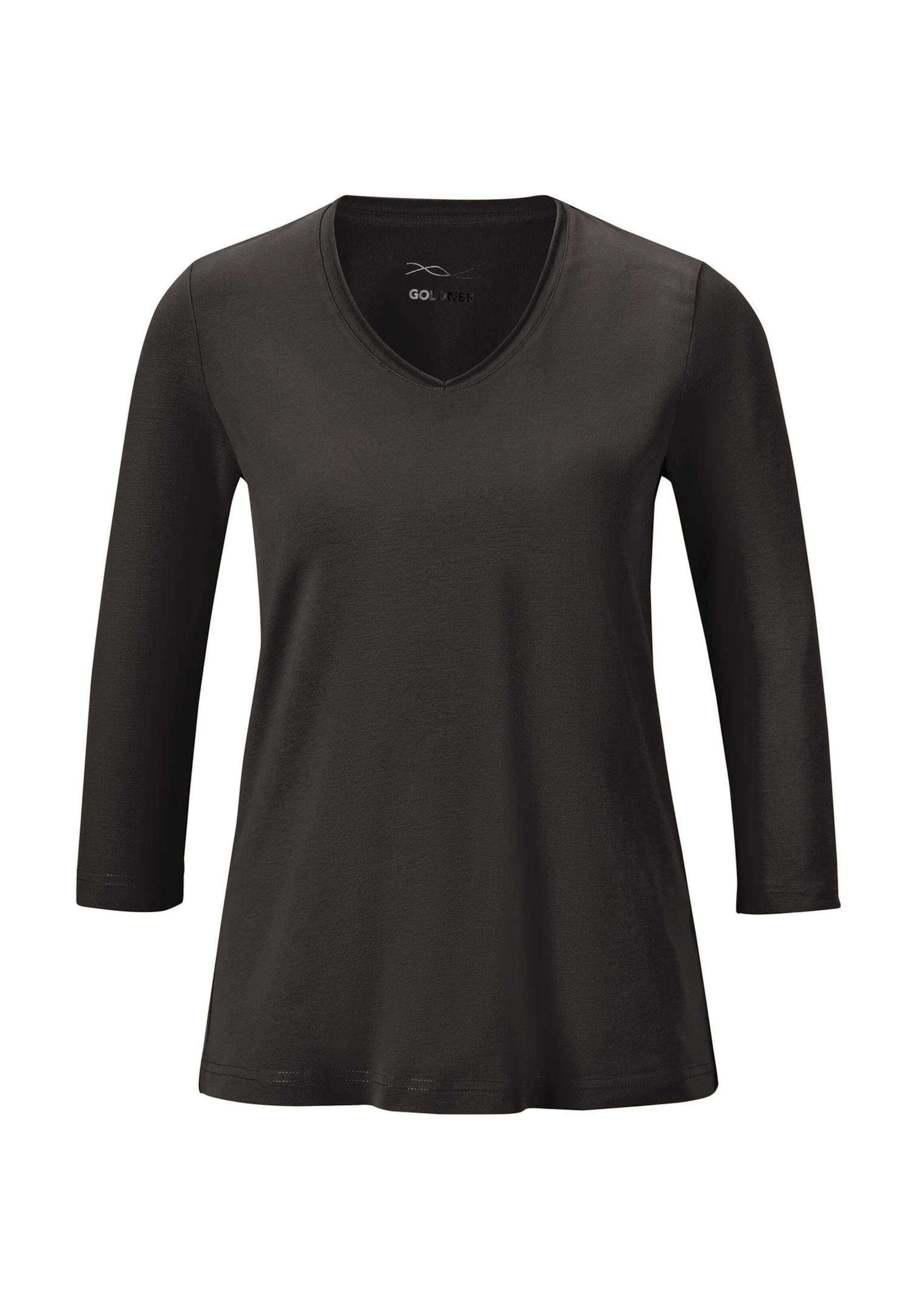 GOLDNER Kurzarmshirt "Kurzgröße Shirt mit V-Ausschnitt" günstig online kaufen