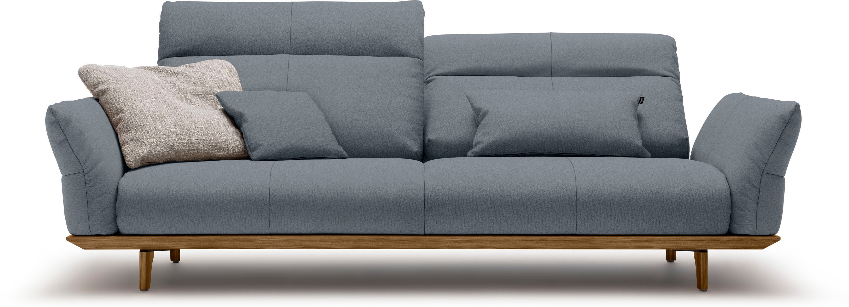 Creation BY ROLF BENZ 3,5-Sitzer "CR.460 Designsofa, erstklassiger Sitzkomfort, verstellb. Rückenlehne" Sockel und Füße in Nussbaum, Breite 228 cm