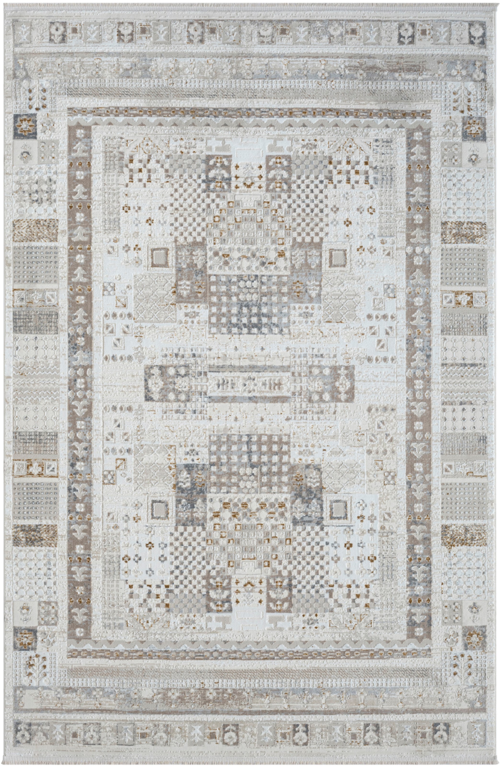 Myflair Möbel & Accessoires Teppich »My Kashkuly«, rechteckig, 10 mm Höhe, Kurzflor, Retro-Style, besonders weich durch Microfaser, mit Fransen