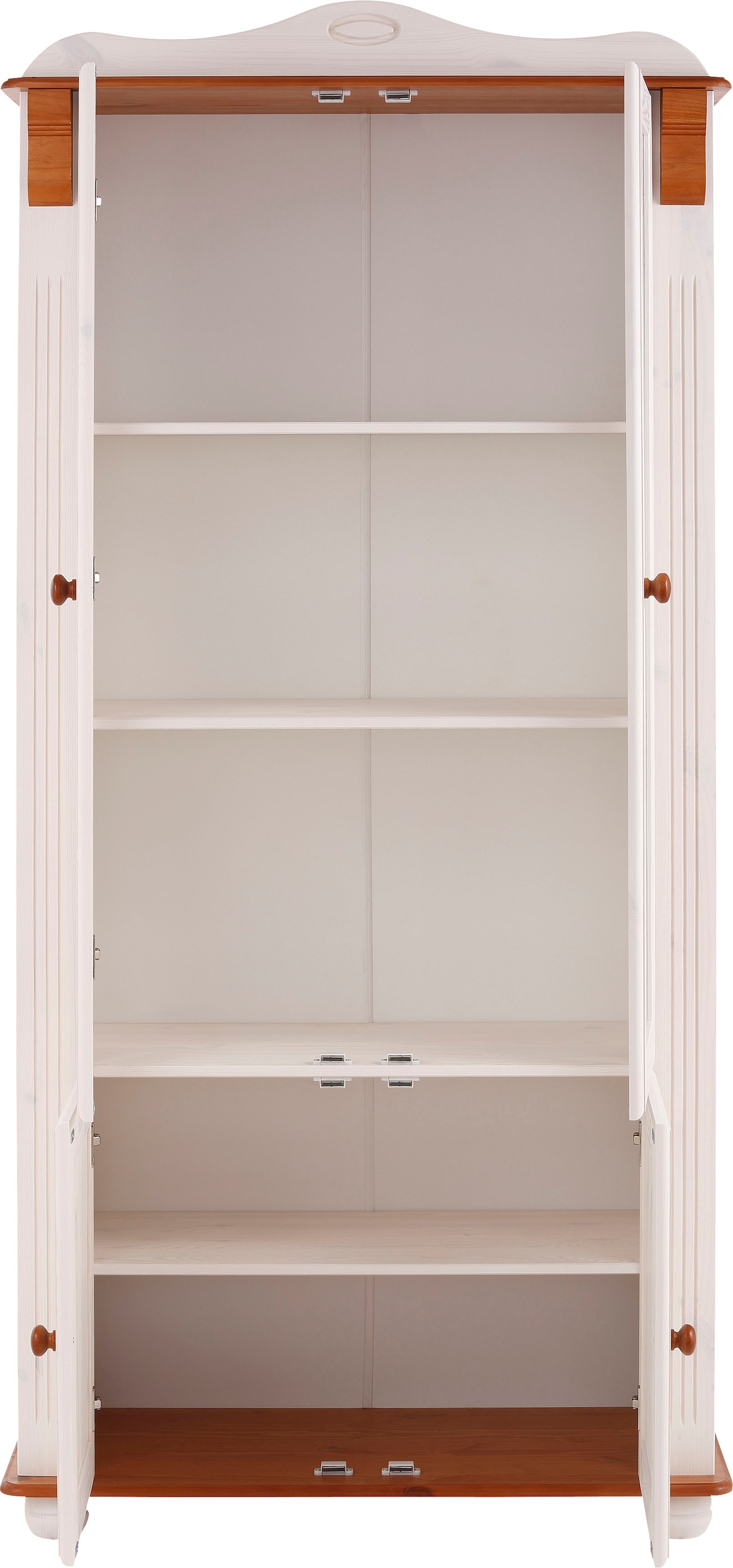 Home affaire Vitrine »Adele«, 4-türig, Höhe 185 cm, mit Glaseinsätzen, aus massiver Kiefer, FSC®