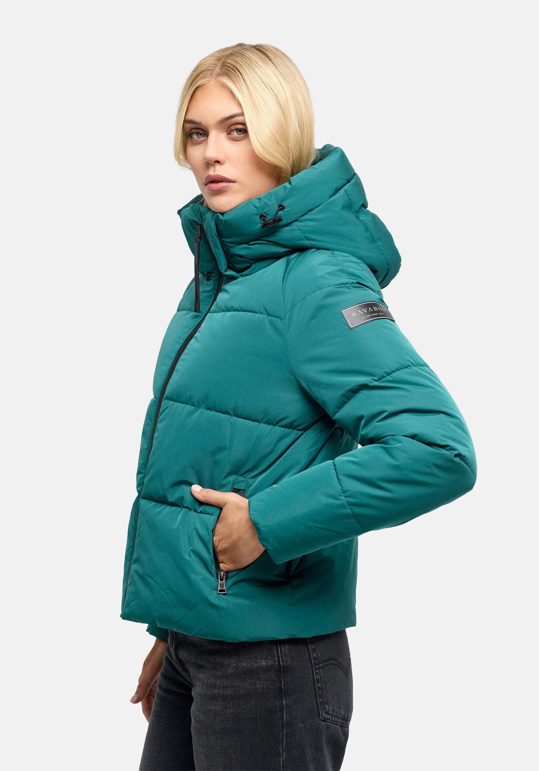 Navahoo Steppjacke "Frostherz XIV" mit Kapuze Kurze gesteppte Damen Winterjacke mit abnehmbarer Kapuze