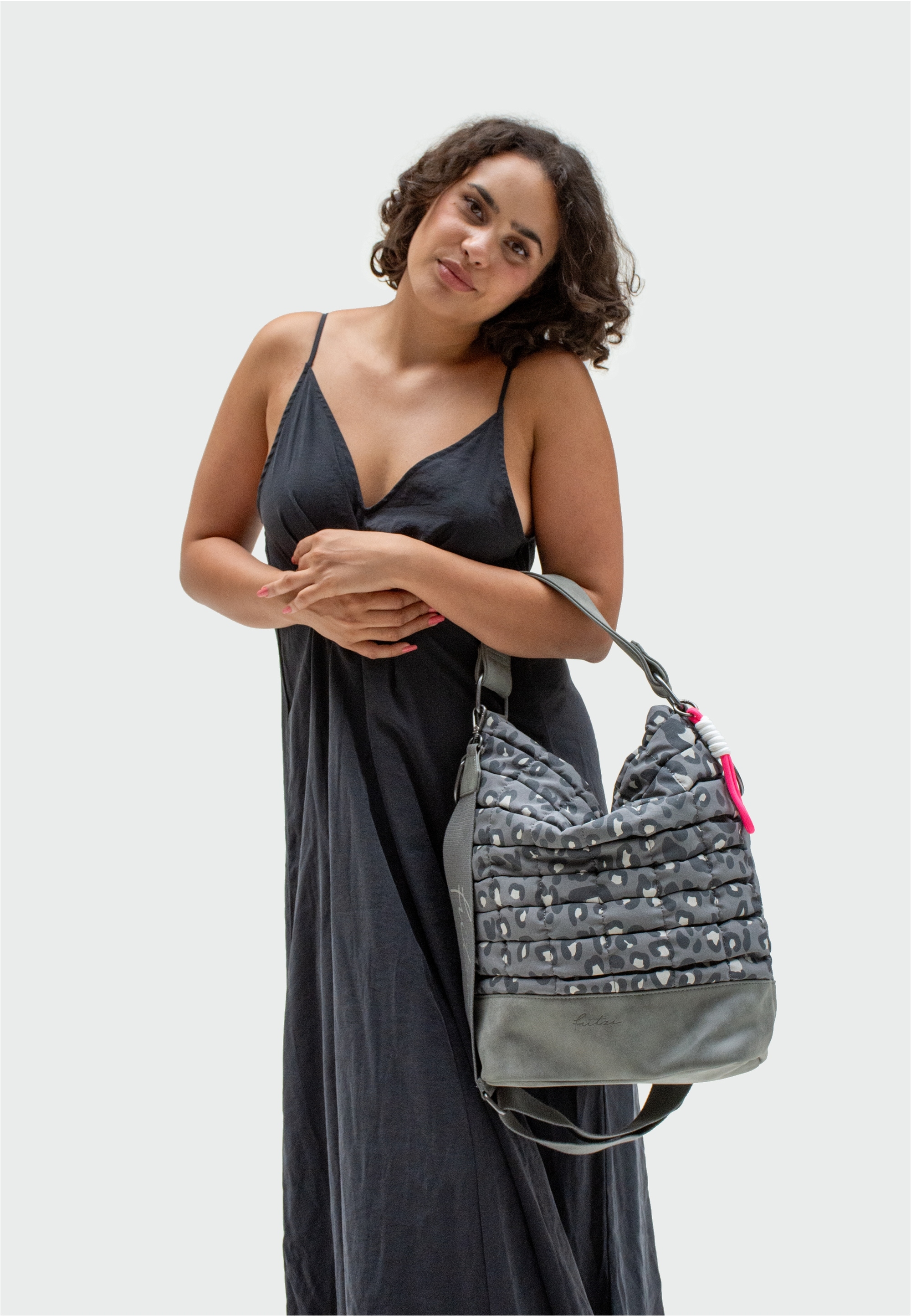 Fritzi aus Preußen Henkeltasche »Leo Bubble Soft Anthra«, aus 3D-Bubble Nylon-Material